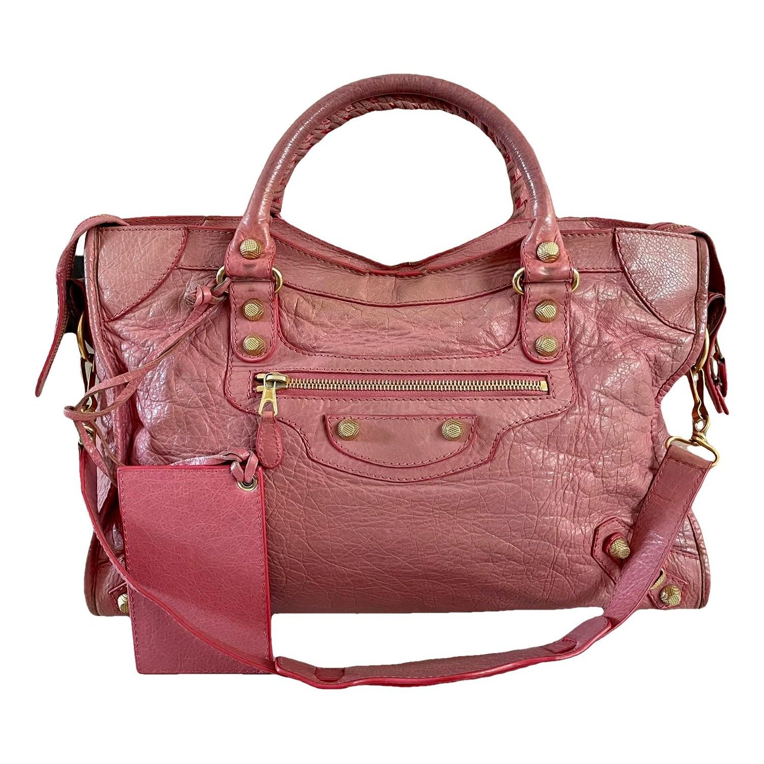 City leather handbag