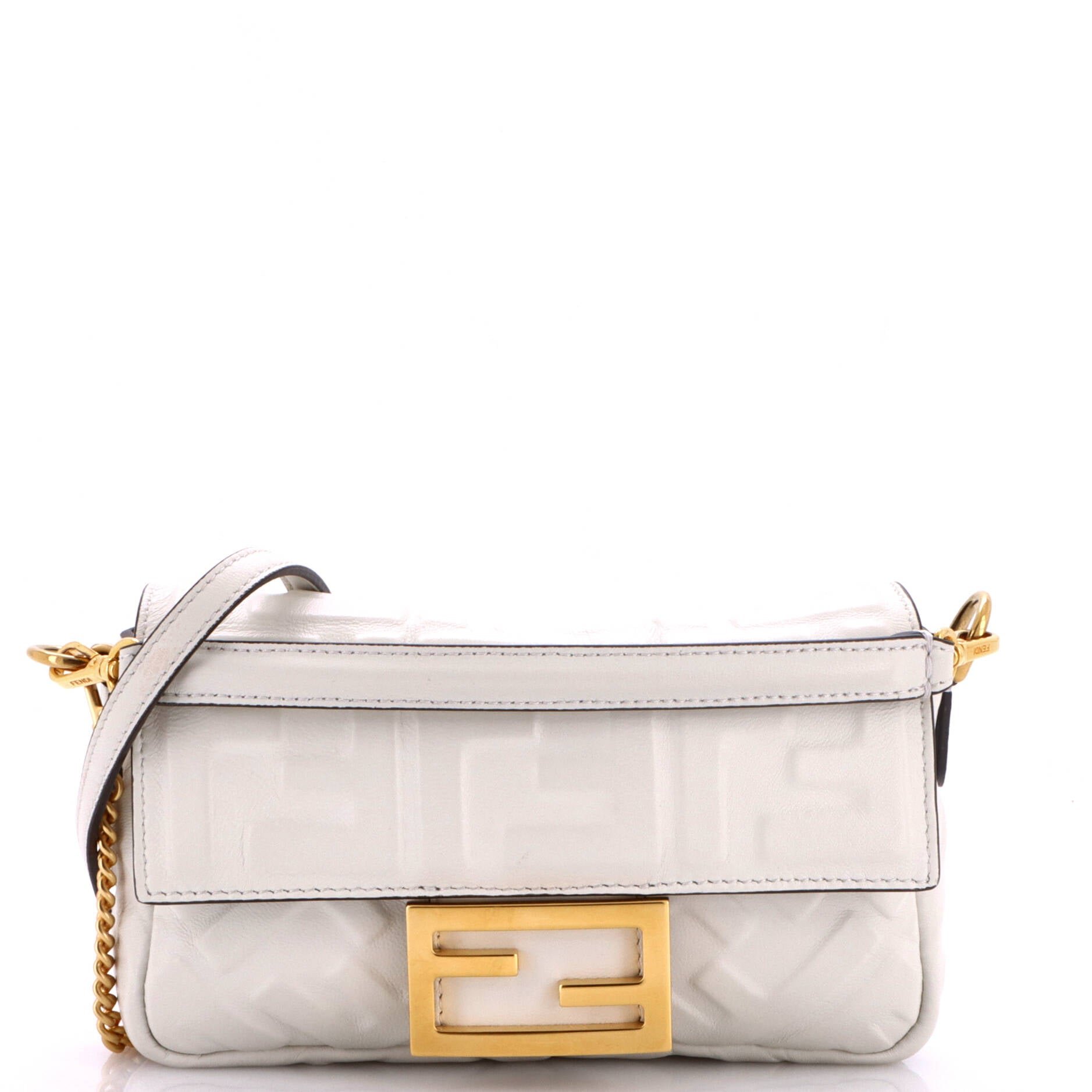 Baguette NM Bag Zucca Embossed Leather Mini