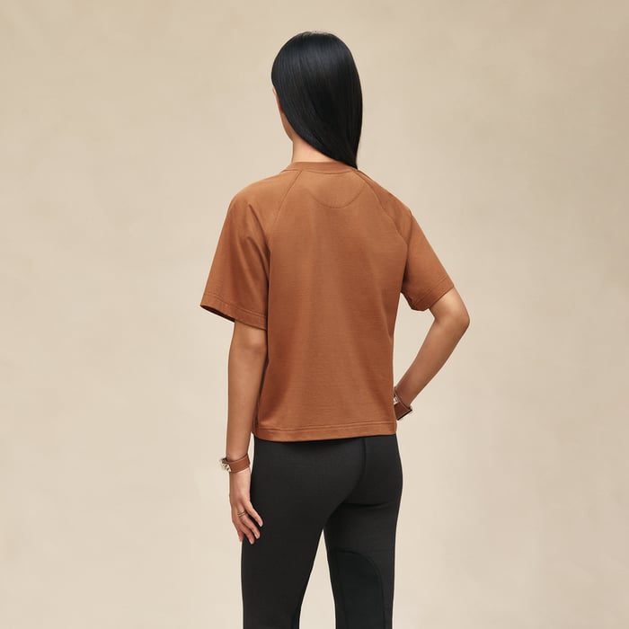 Marron Fauve Maxi Printed T-shirt