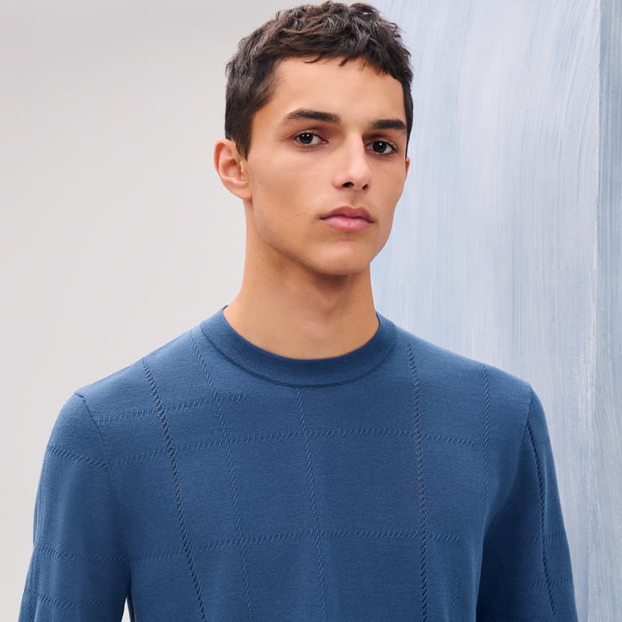 Bleu Turquin "Jeu De Points Sellier" Crewneck Sweater
