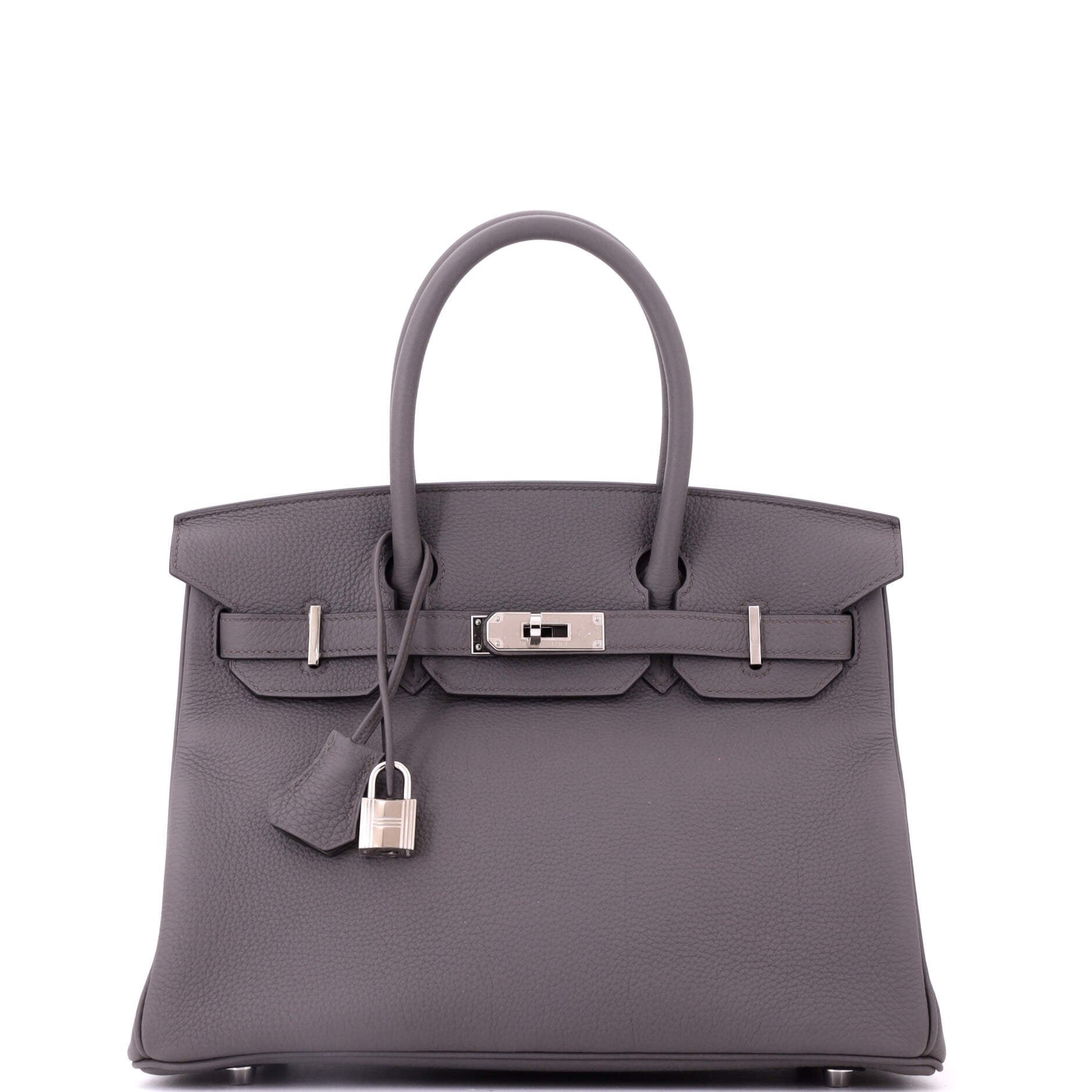 Hermes Birkin Handbag Grey Togo with Palladium Hardware 30