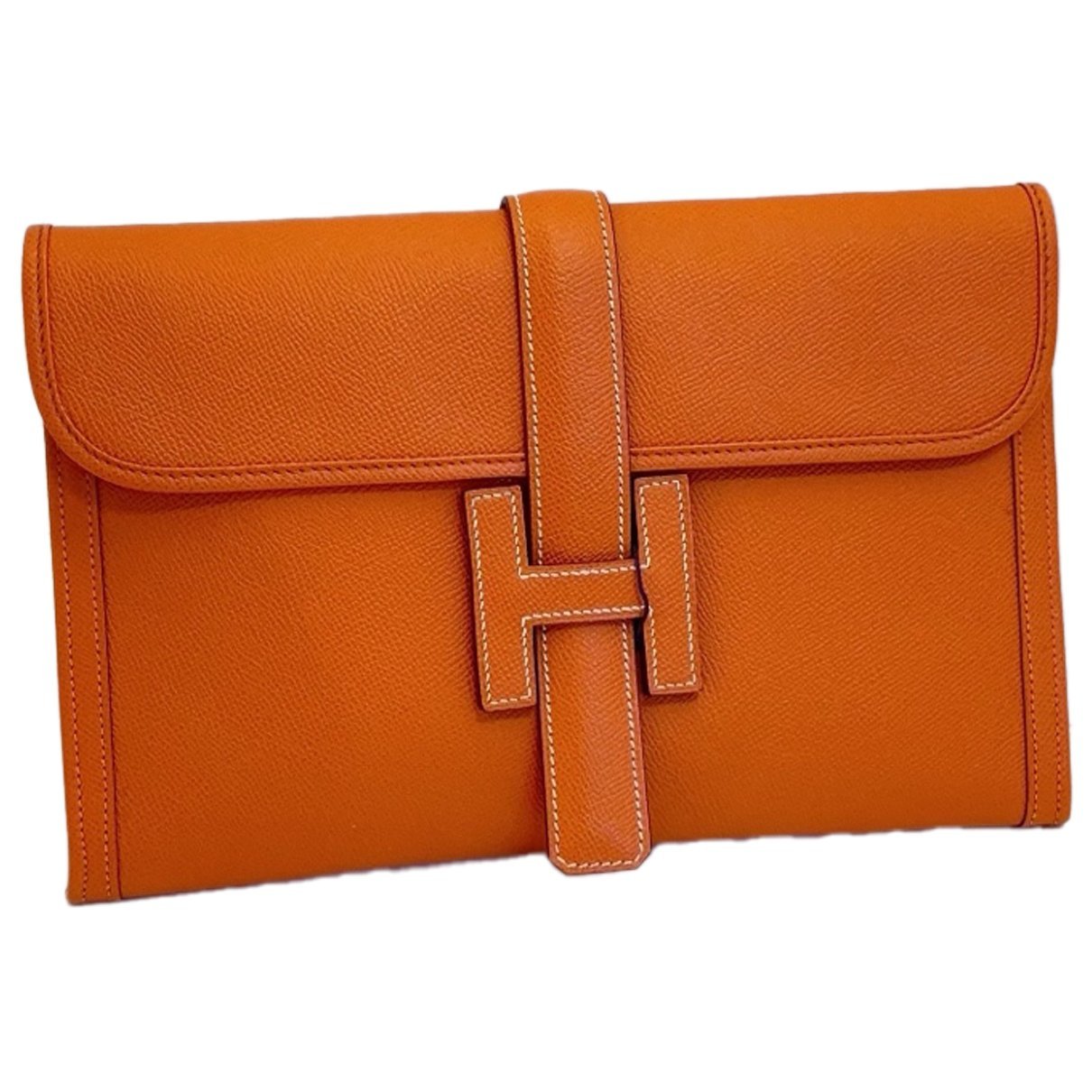 Leather clutch bag