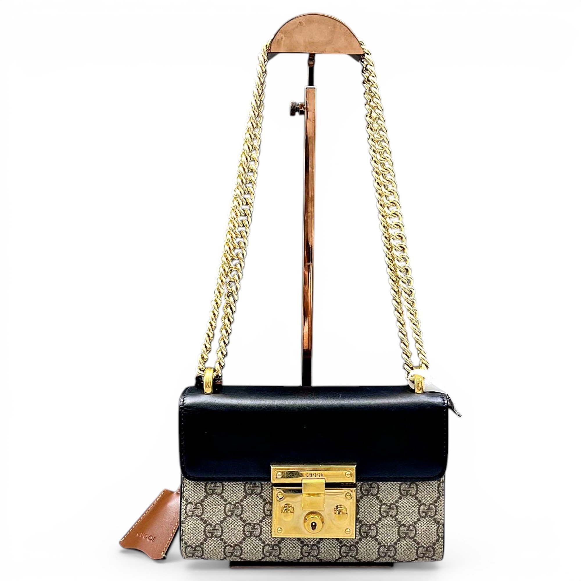 Padlock leather handbag