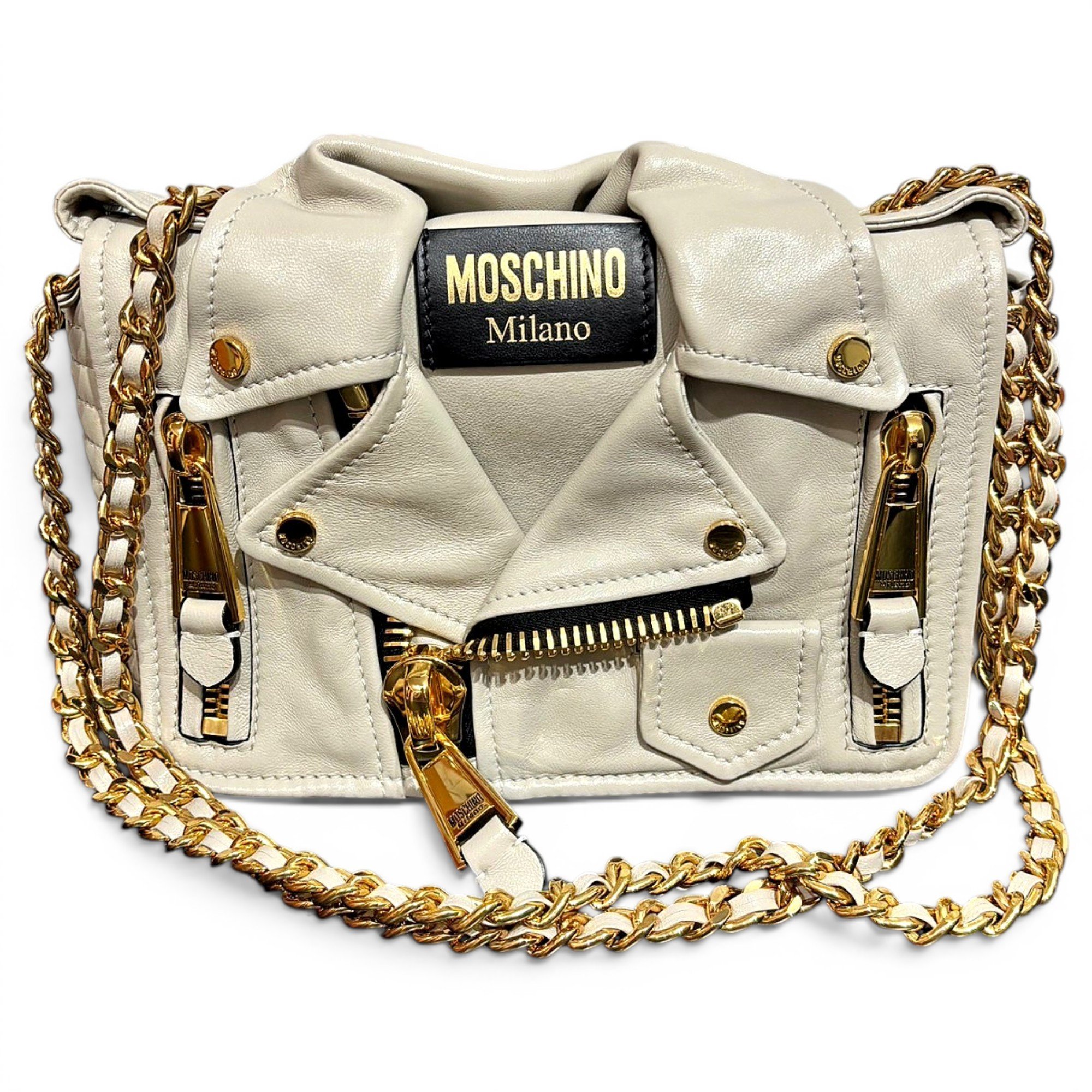 Biker leather handbag