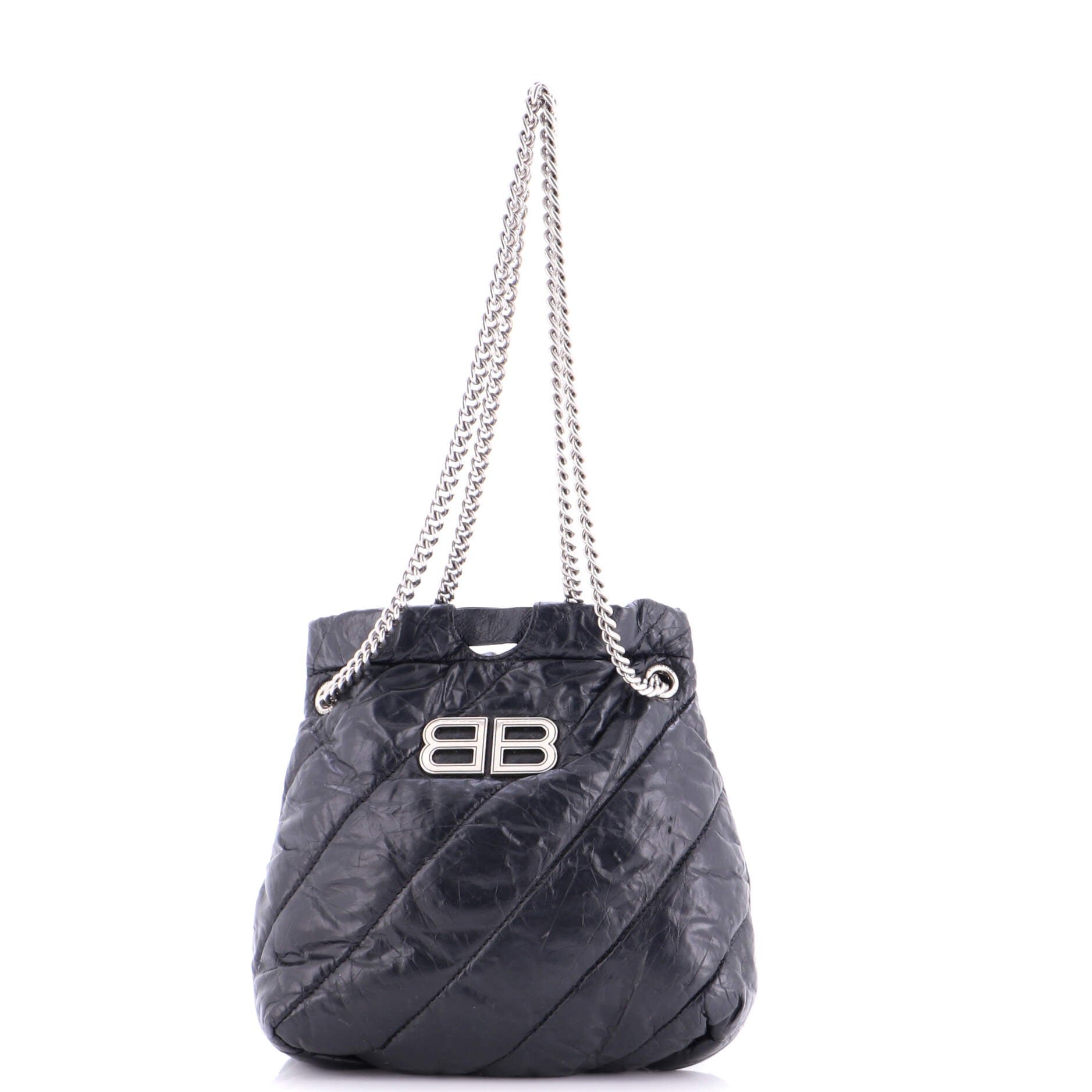 Balenciaga Crush Chain Tote Quilted Crushed Calfskin XS