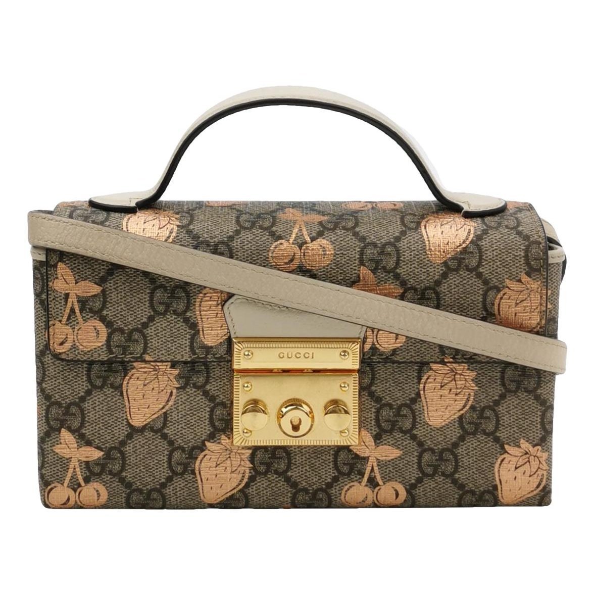 Padlock leather handbag