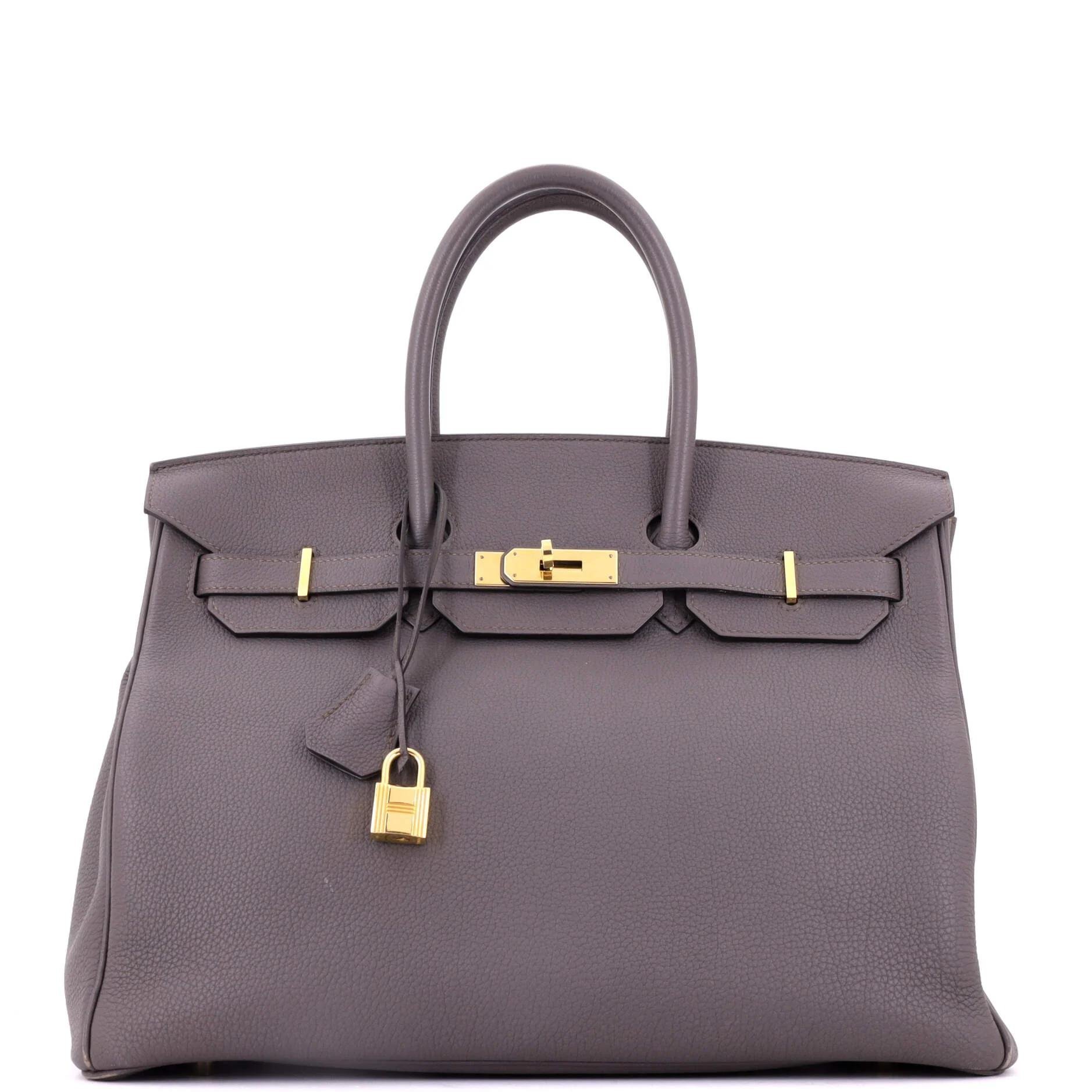 Hermes Birkin 35 Handbag Gris étain Togo Leather 2017