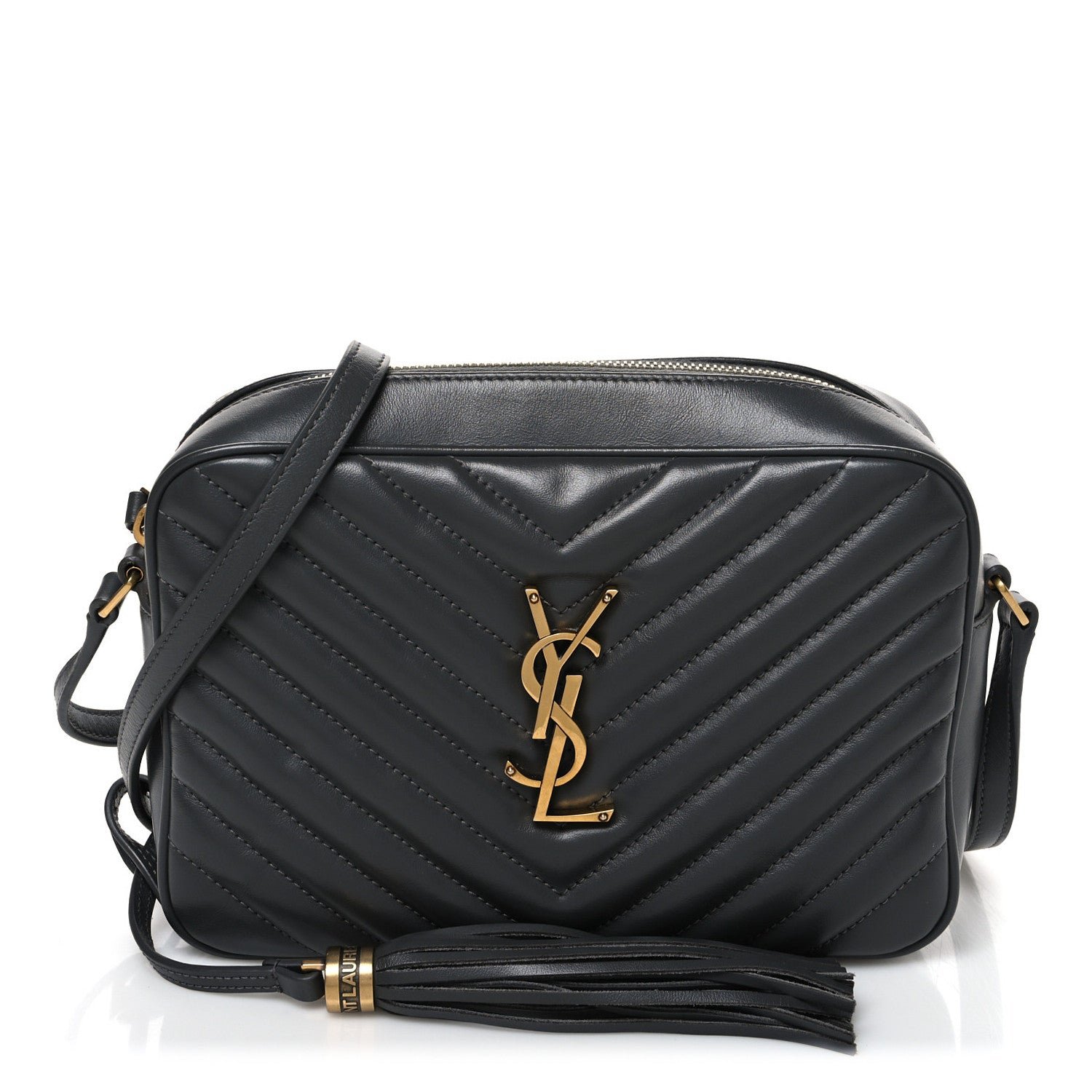Saint Laurent Calfskin Matelasse Monogram Lou Camera Bag Storm