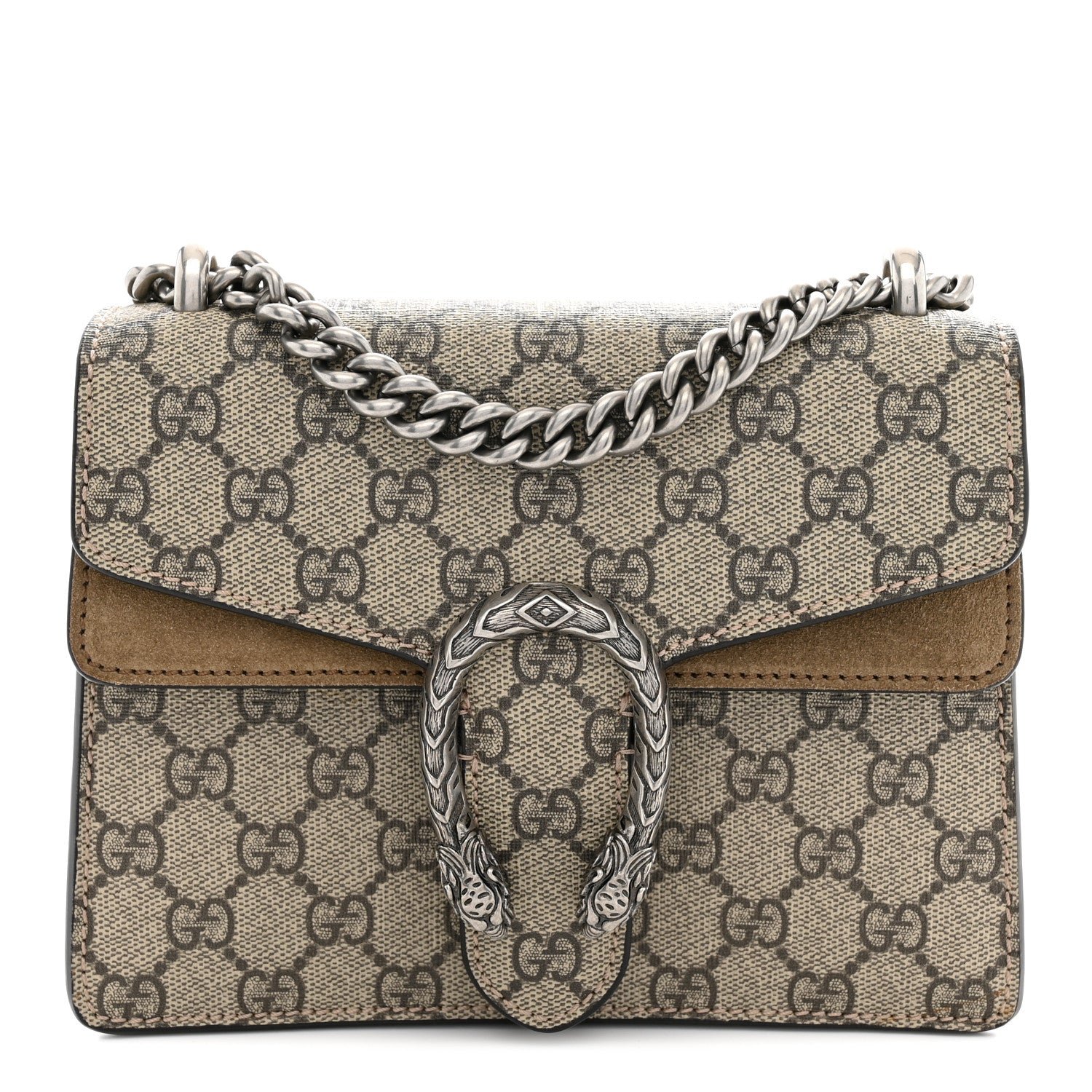 Gucci GG Supreme Monogram Mini Dionysus Shoulder Bag Taupe