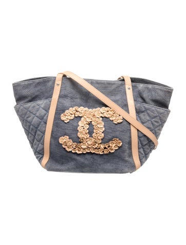 Denim Camellia Tote