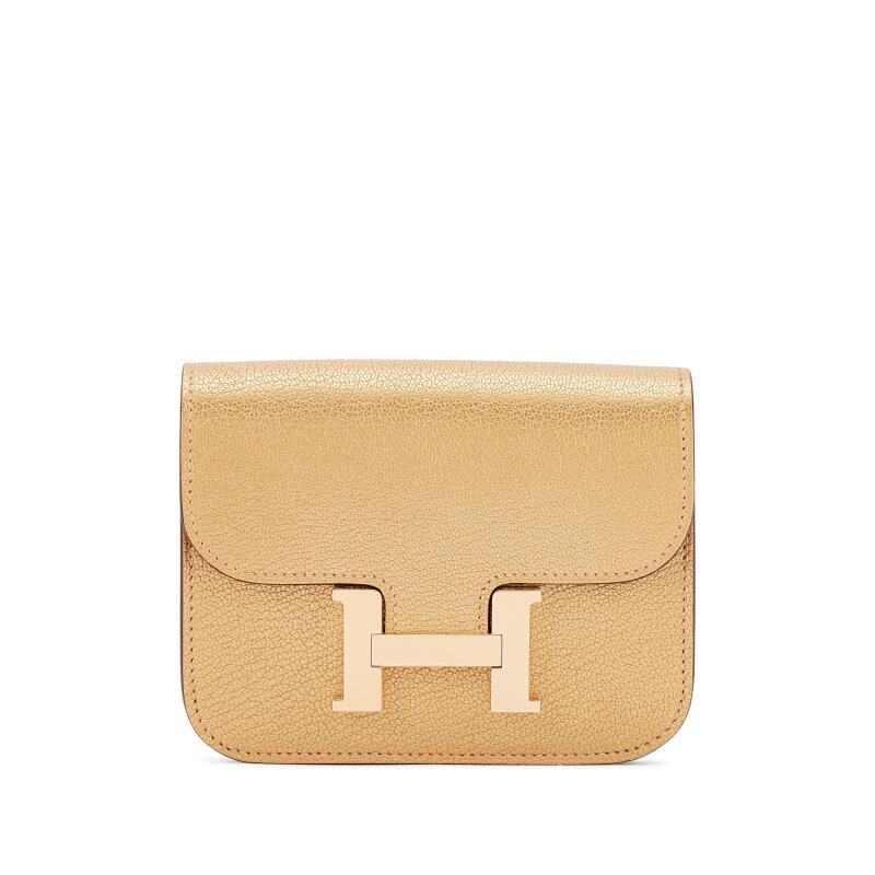 Doré Chèvre Chamkilight Constance Slim Wallet Permabrass Hardware, 2025