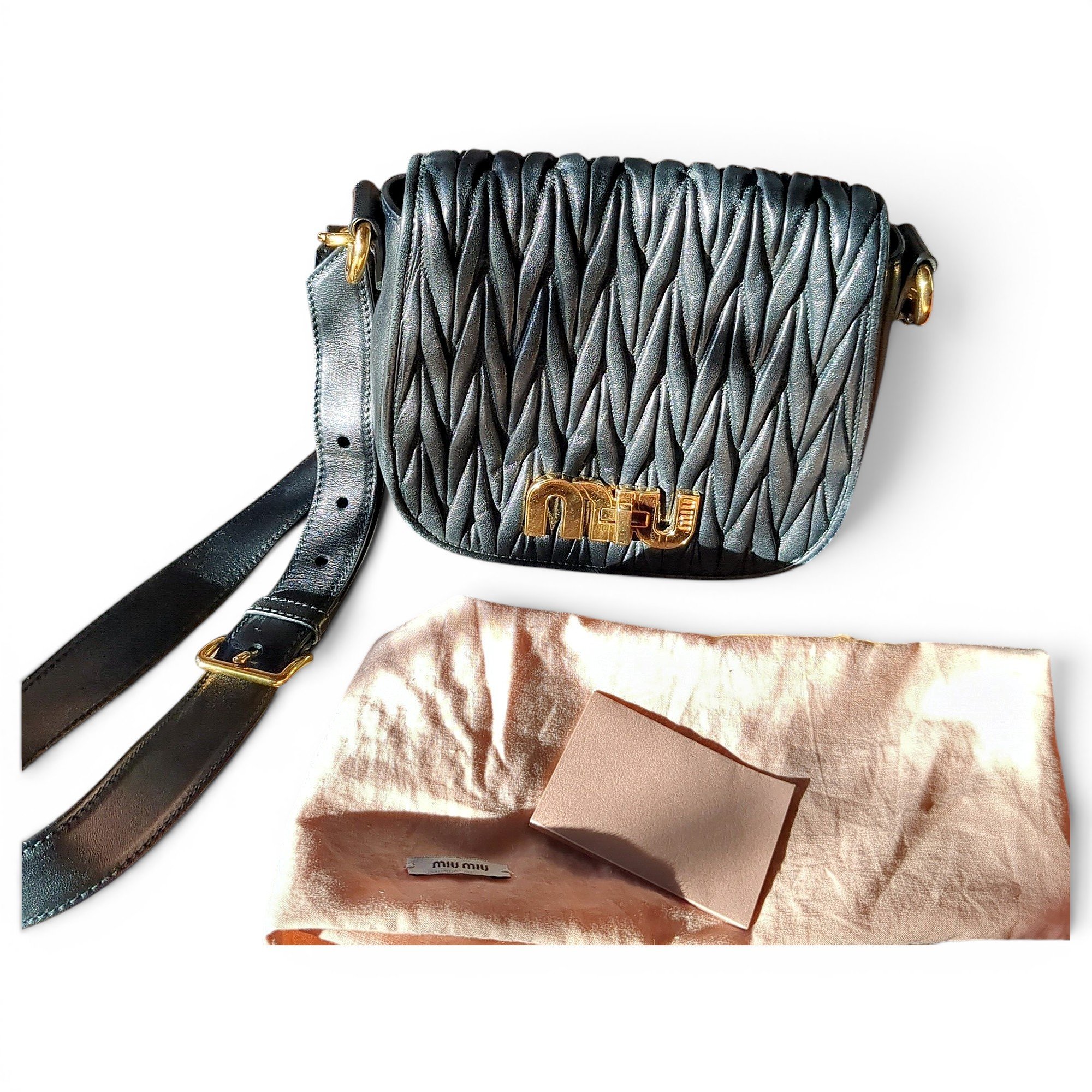 Miu Logo leather crossbody bag