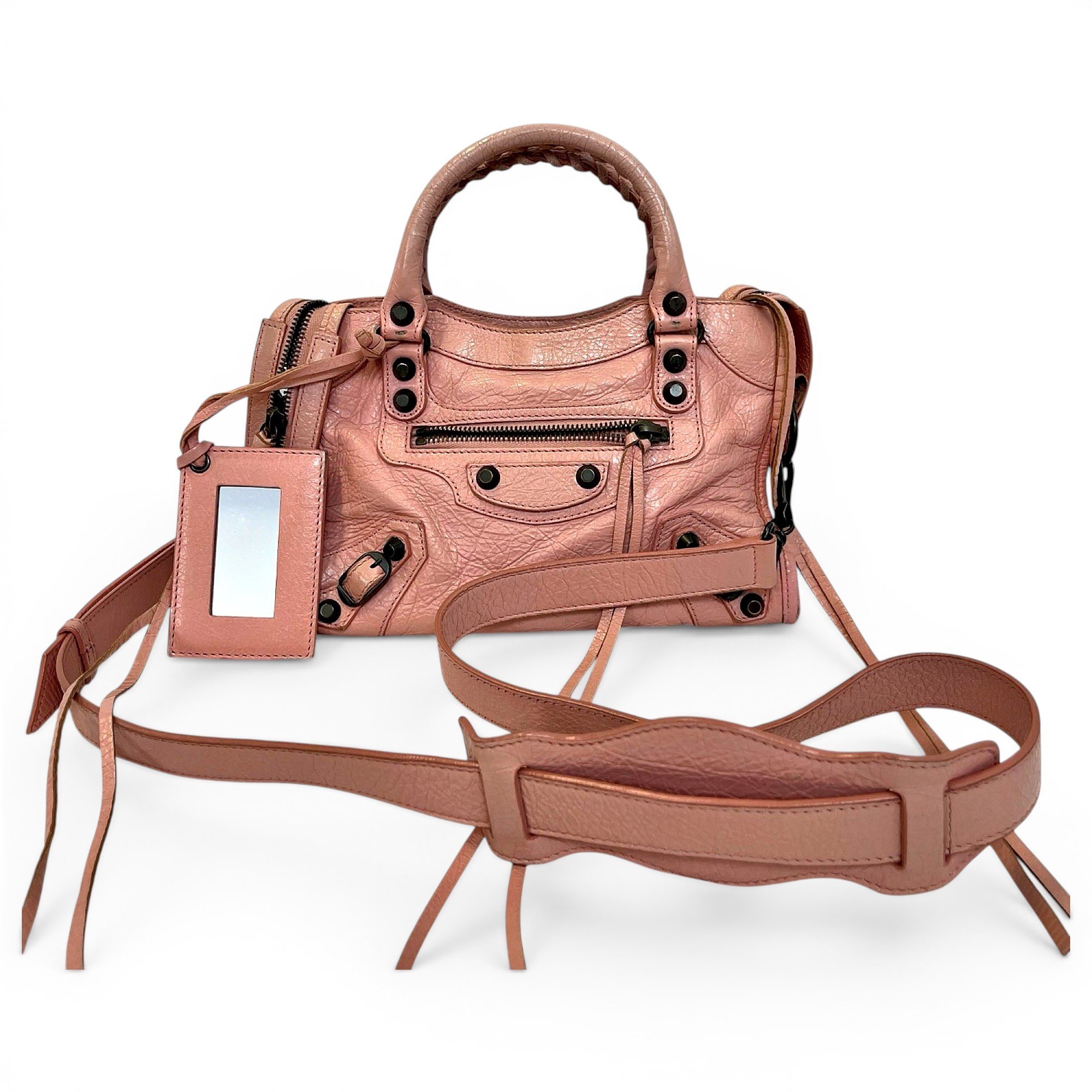 City leather handbag