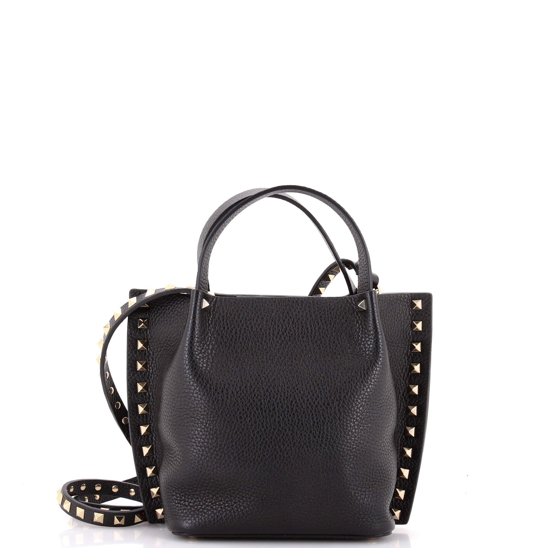 Valentino Garavani Rockstud Convertible Top Handle Open Tote Leather Mini