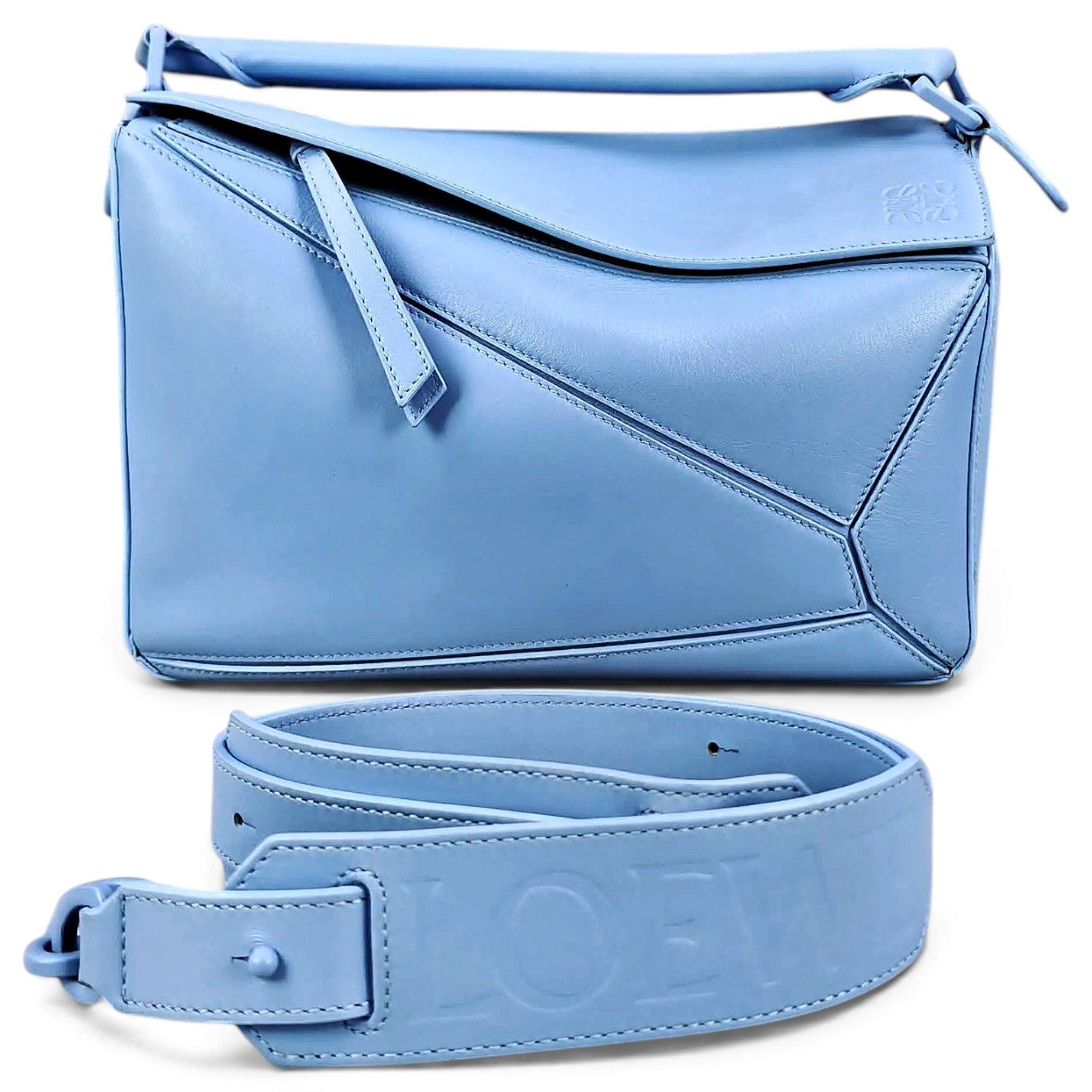 Puzzle leather handbag