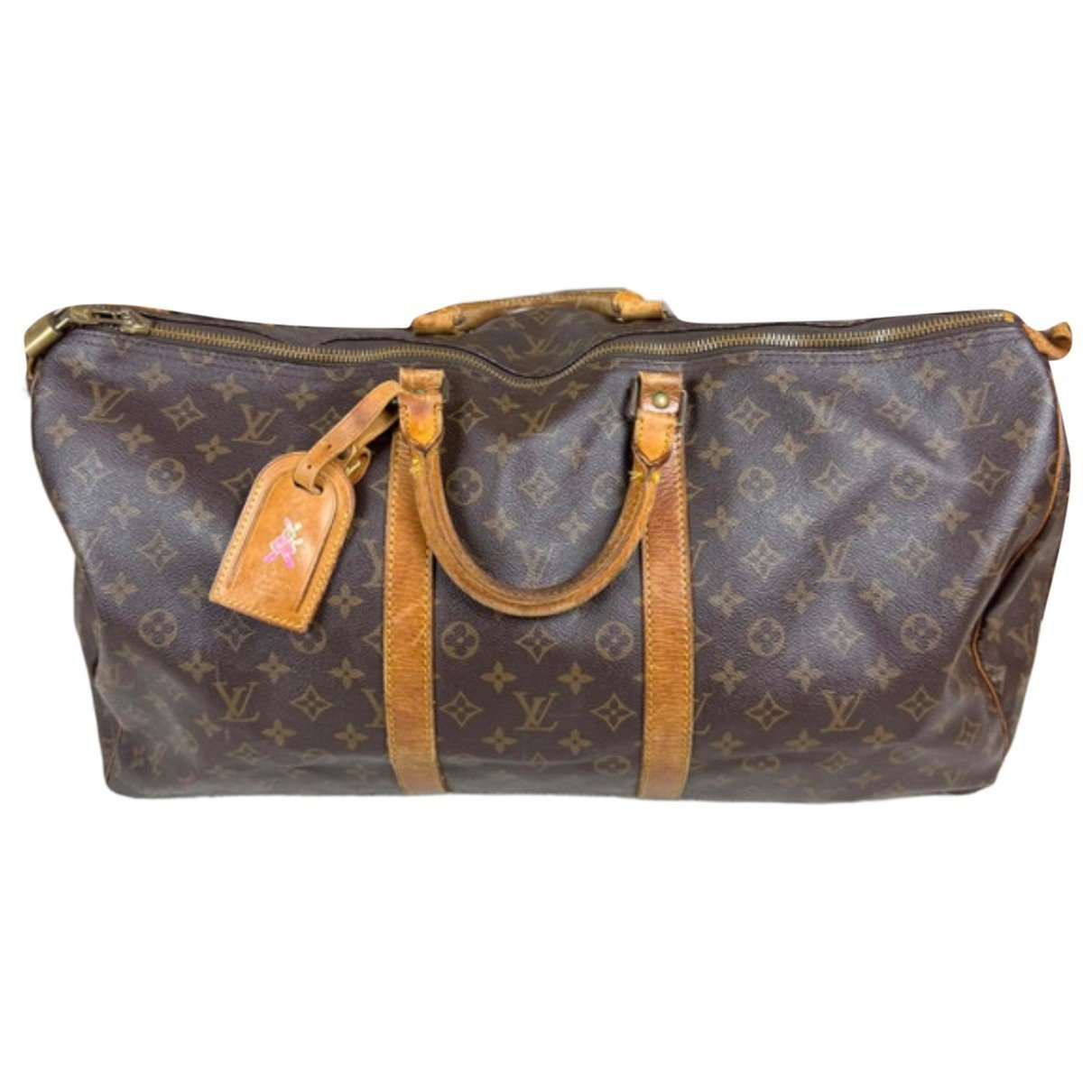 Keepall leather travel bag