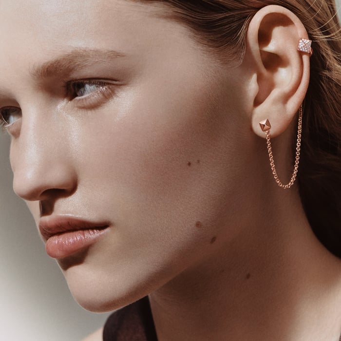 Sans Coloris Hermès Clou d'H Right Single Ear Climber Earring