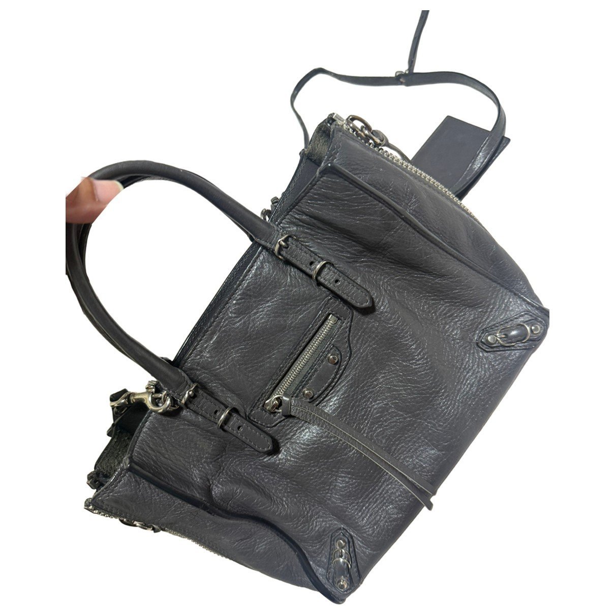 Papier leather crossbody bag