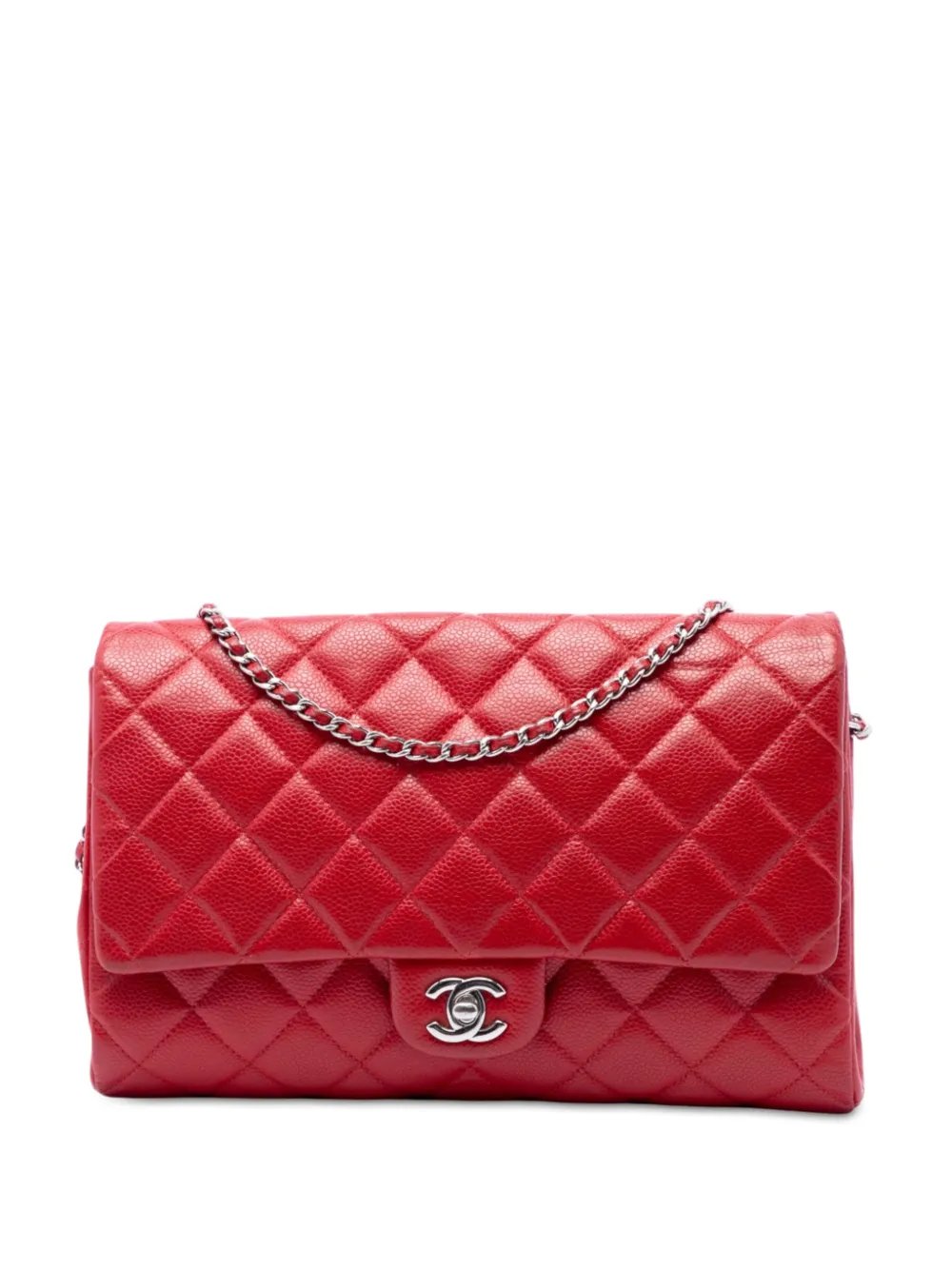 2013-2014 CC Quilted Caviar Flap Clutch with Chain shoulder bag