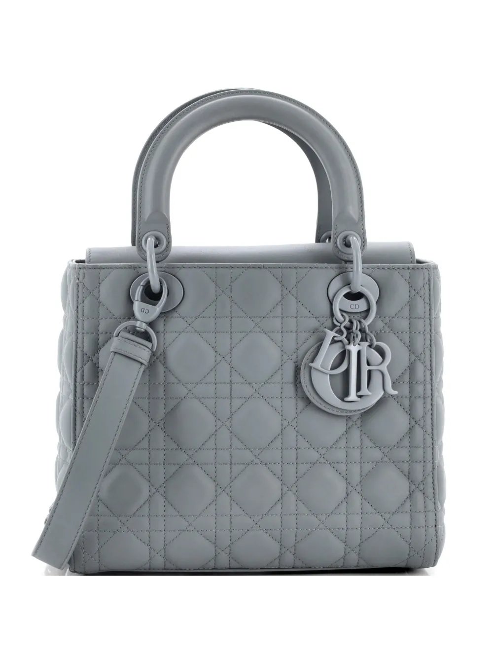 Ultra Matte Lady Dior Bag Cannage Quilt Calfskin Medium satchel