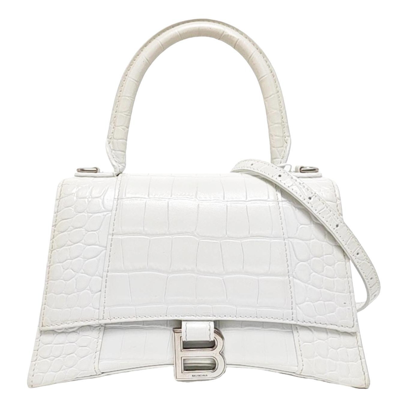 Hourglass leather handbag