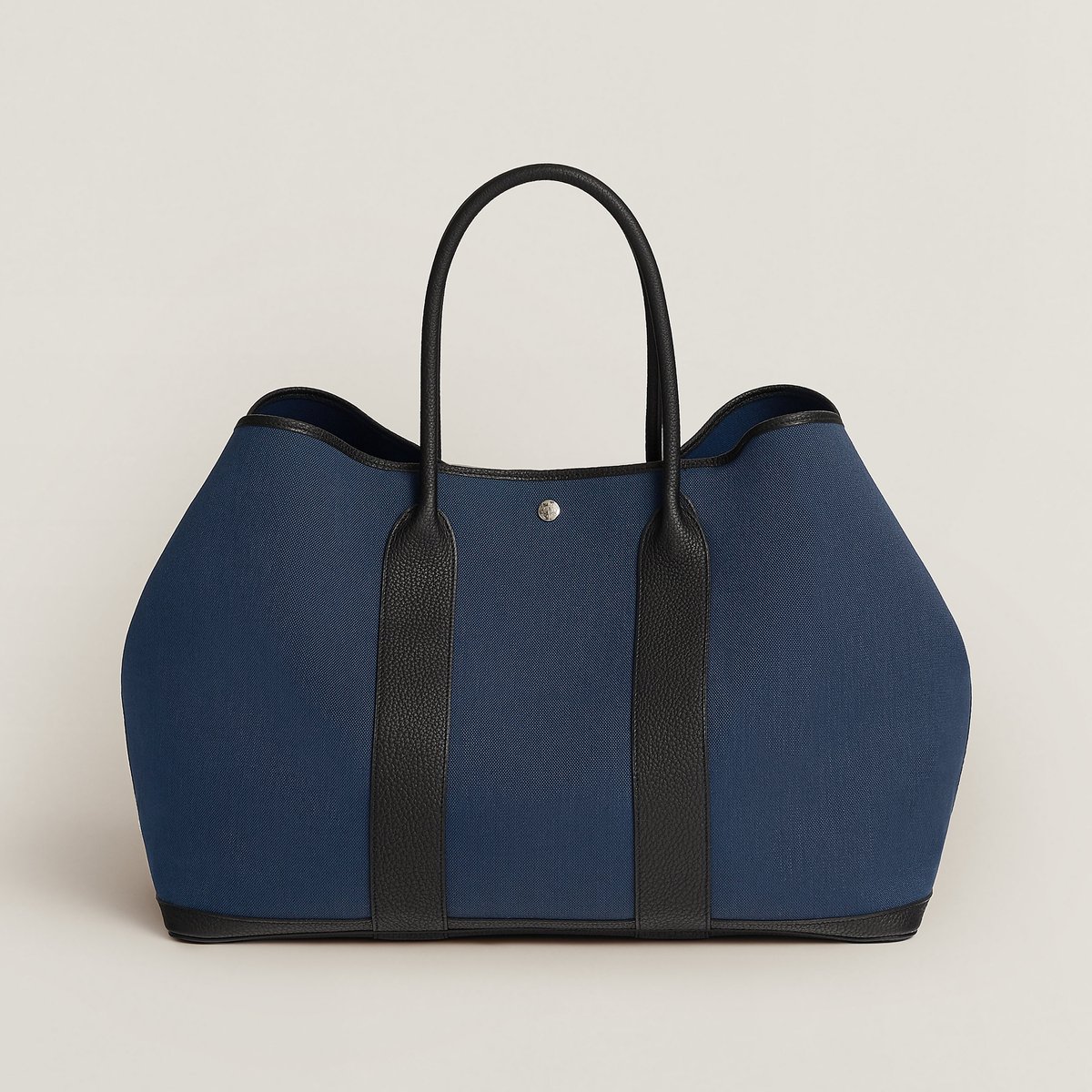 Hermès Garden Party 49 voyage bag Bleu Marine/Noir | BagUSeek