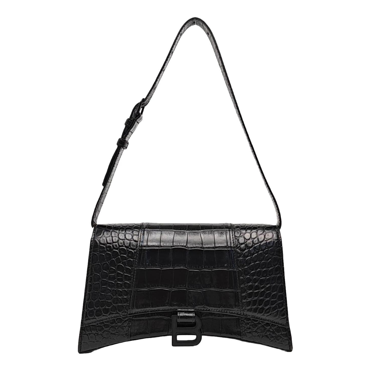 Hourglass leather handbag