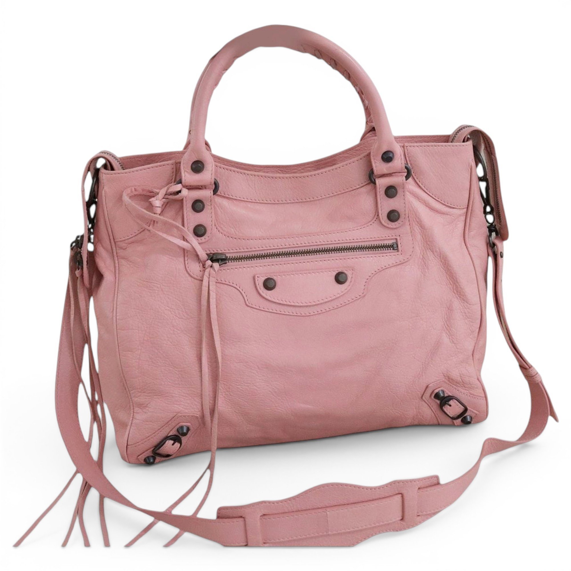 City leather handbag