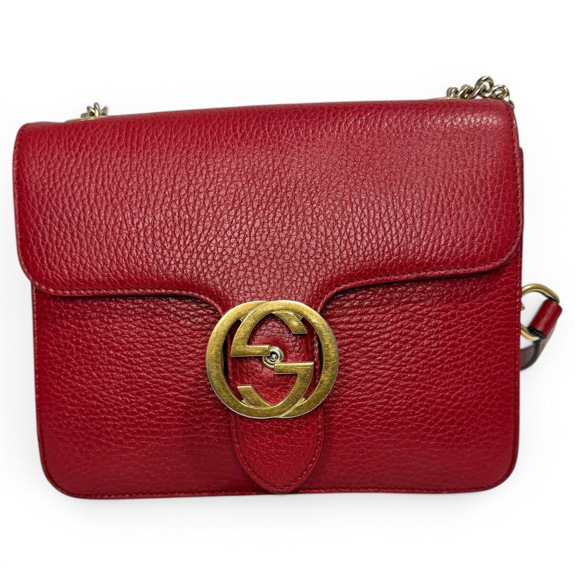 Interlocking leather handbag