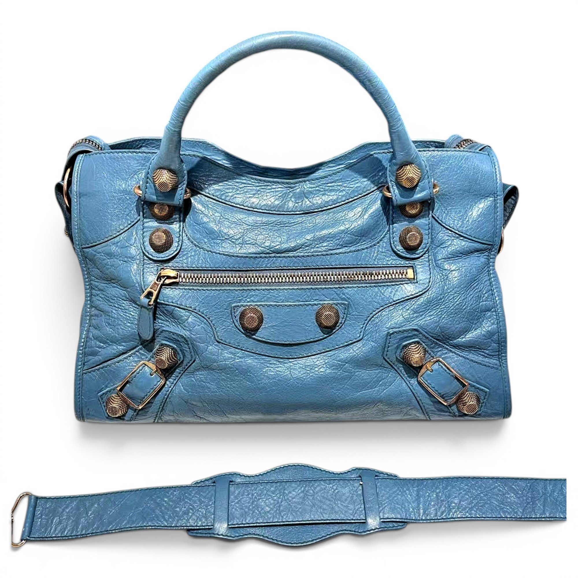 City leather handbag
