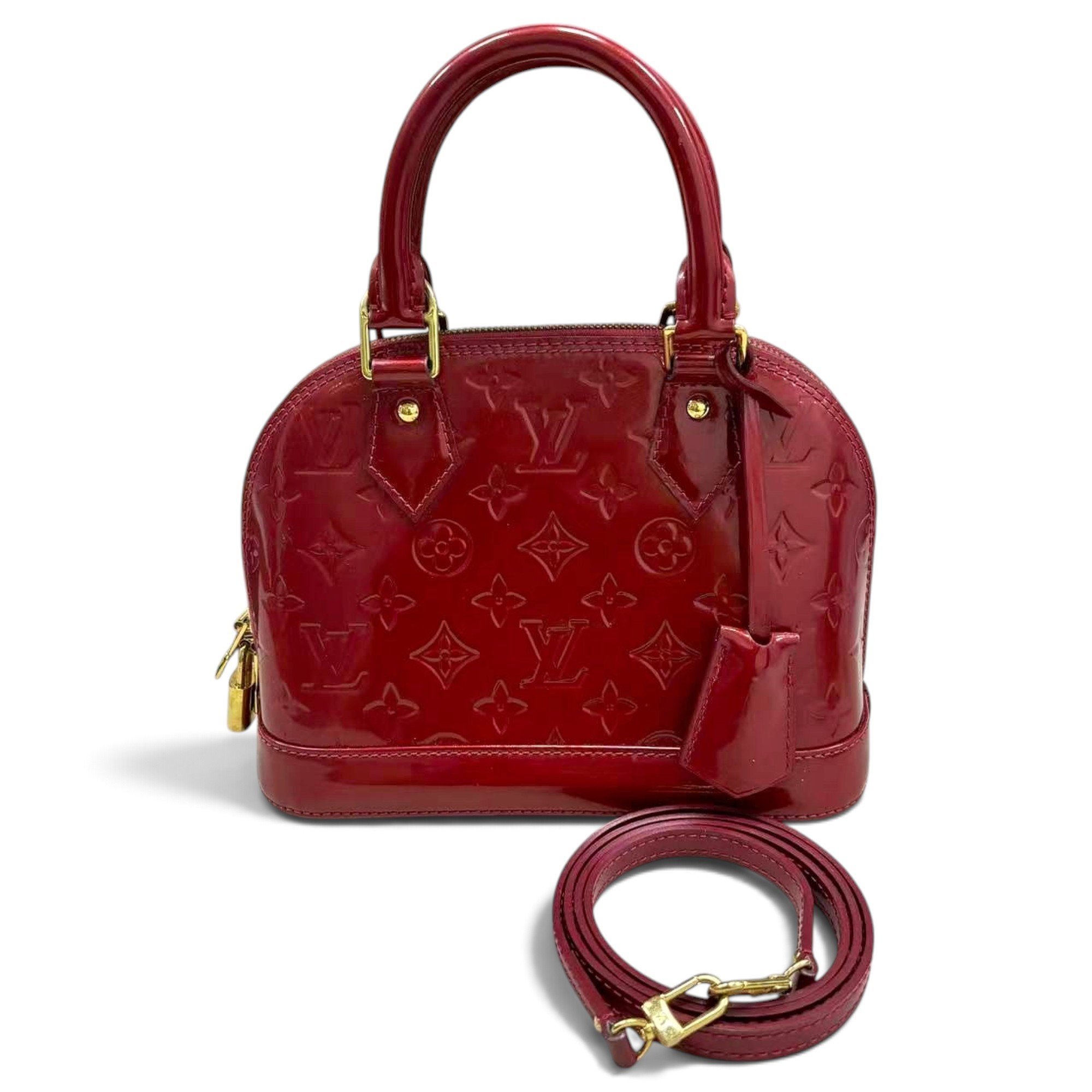 Louis Vuitton Alma BB patent leather handbag