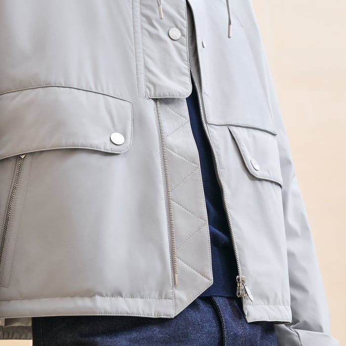 Silex Straight Cut Jacket With Leather Detail