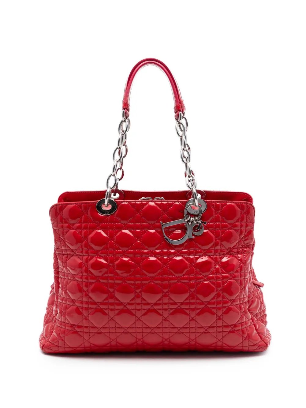 2013 Large Patent Cannage Soft Zipped Lady Dior Shopping tote bag