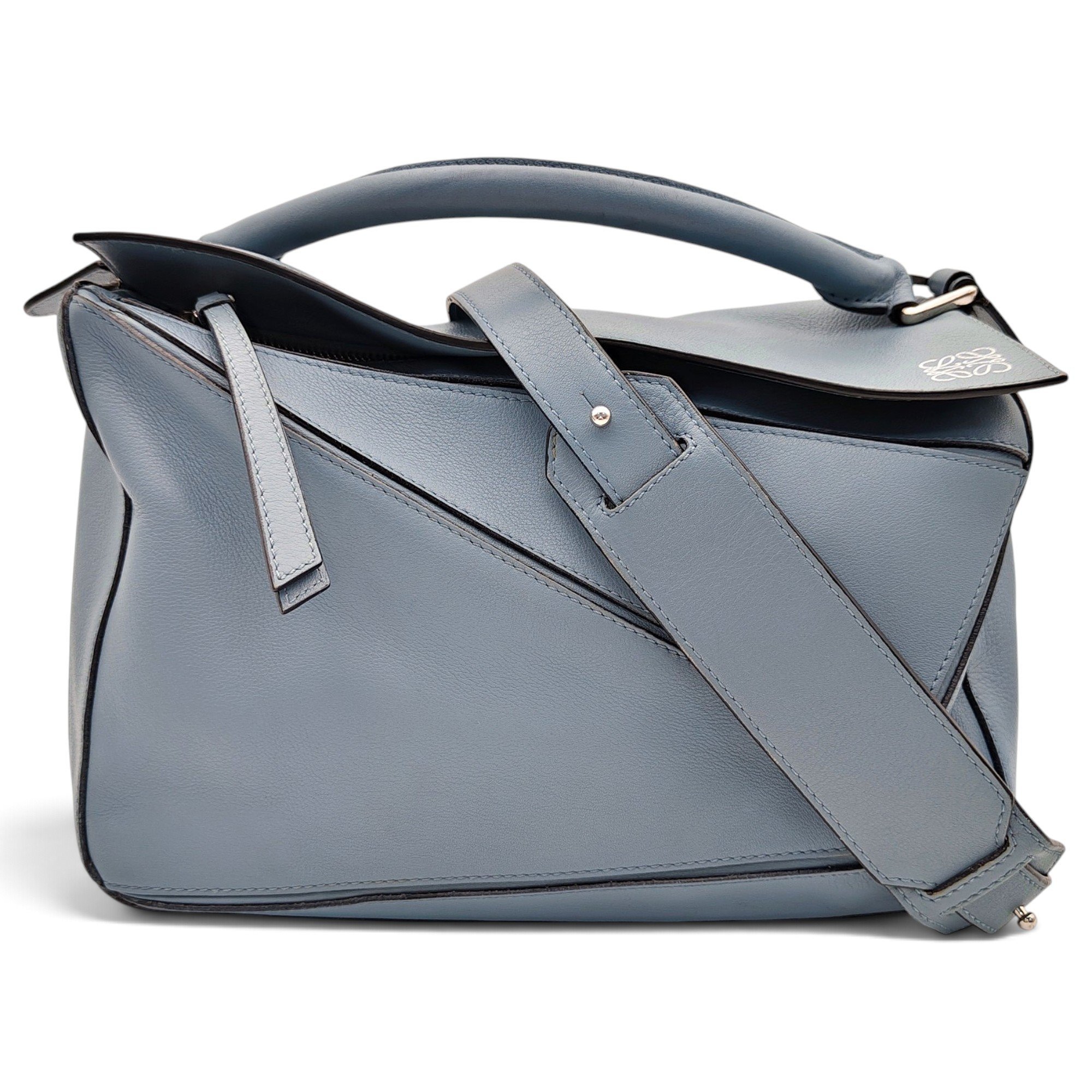 Puzzle leather handbag