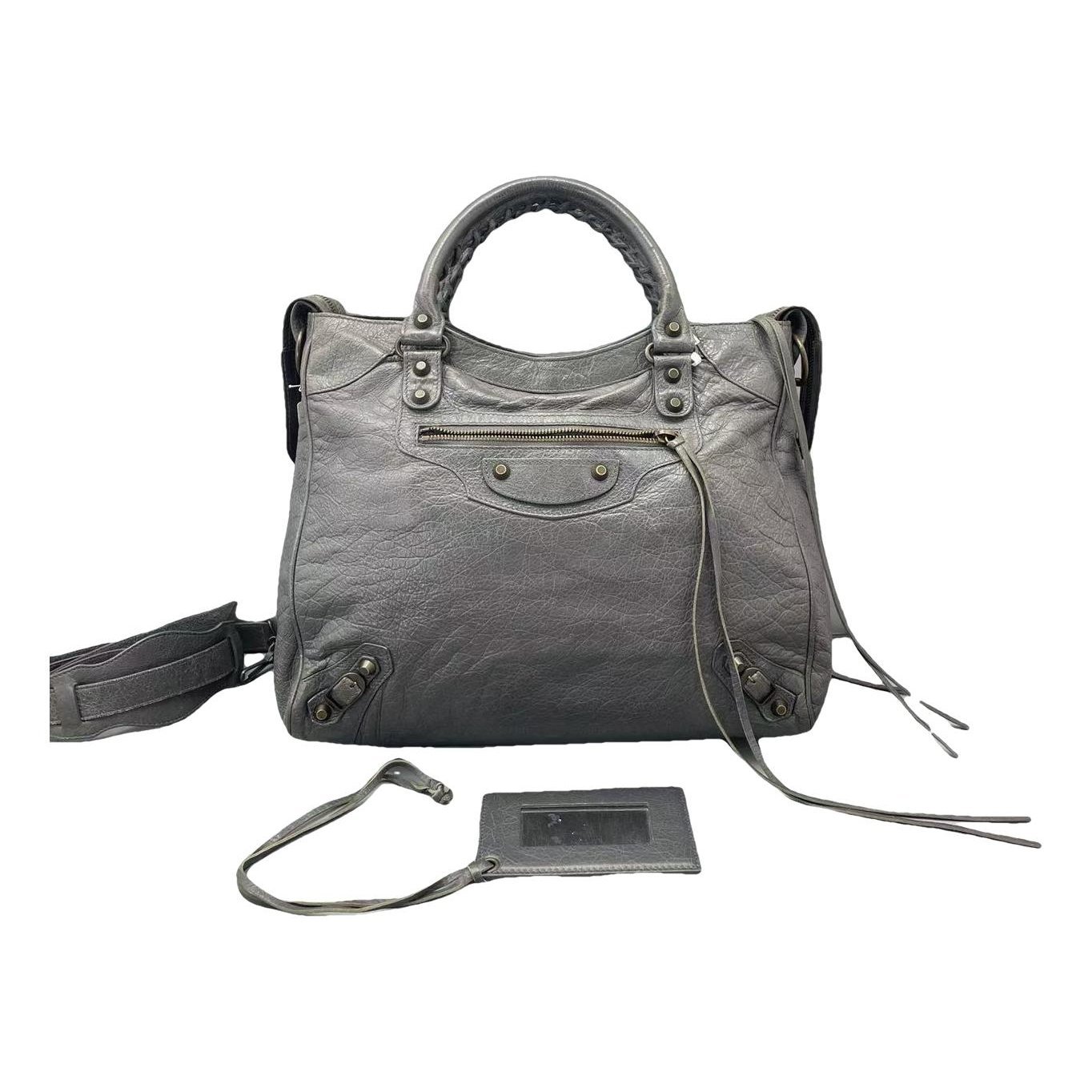 City leather handbag