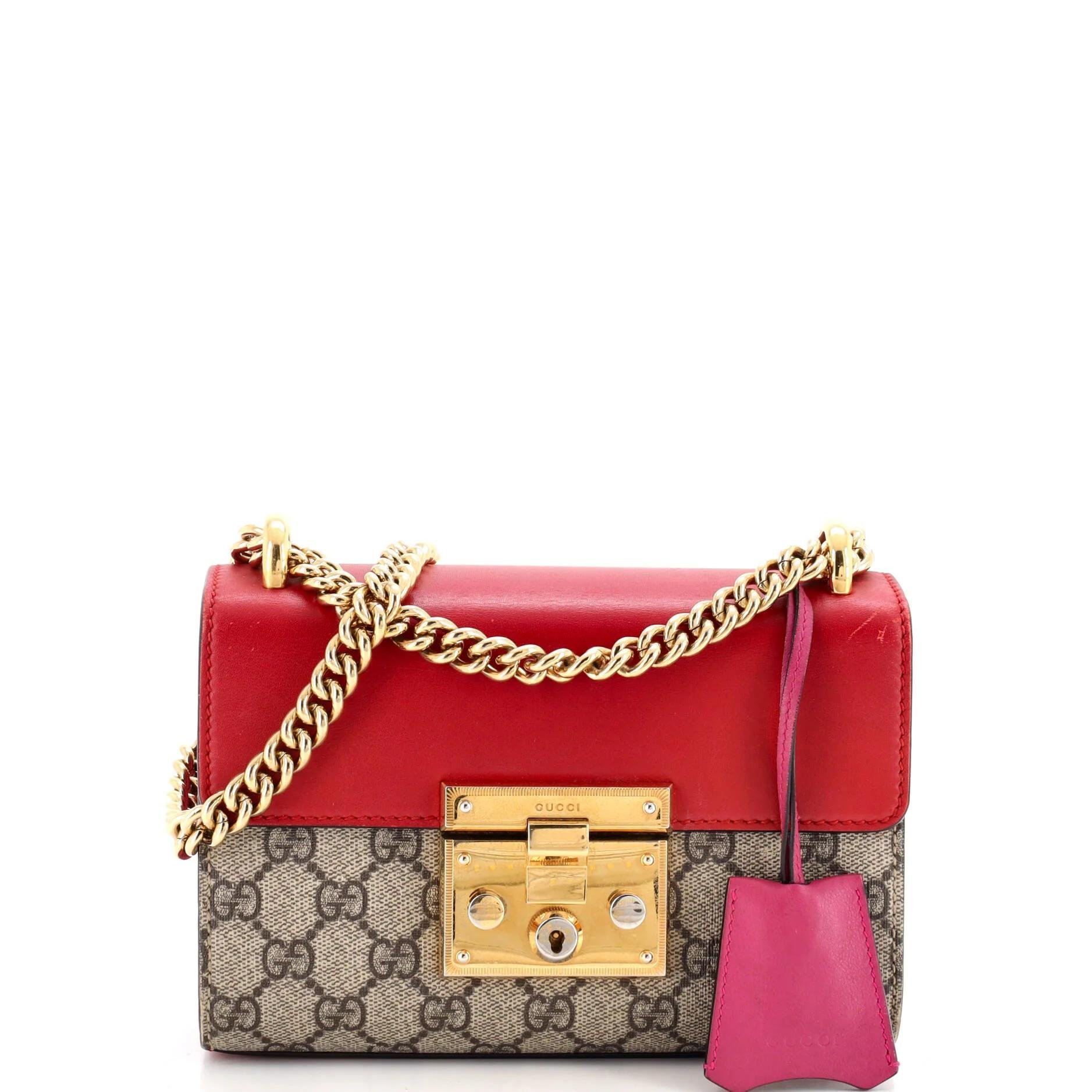 Padlock leather crossbody bag