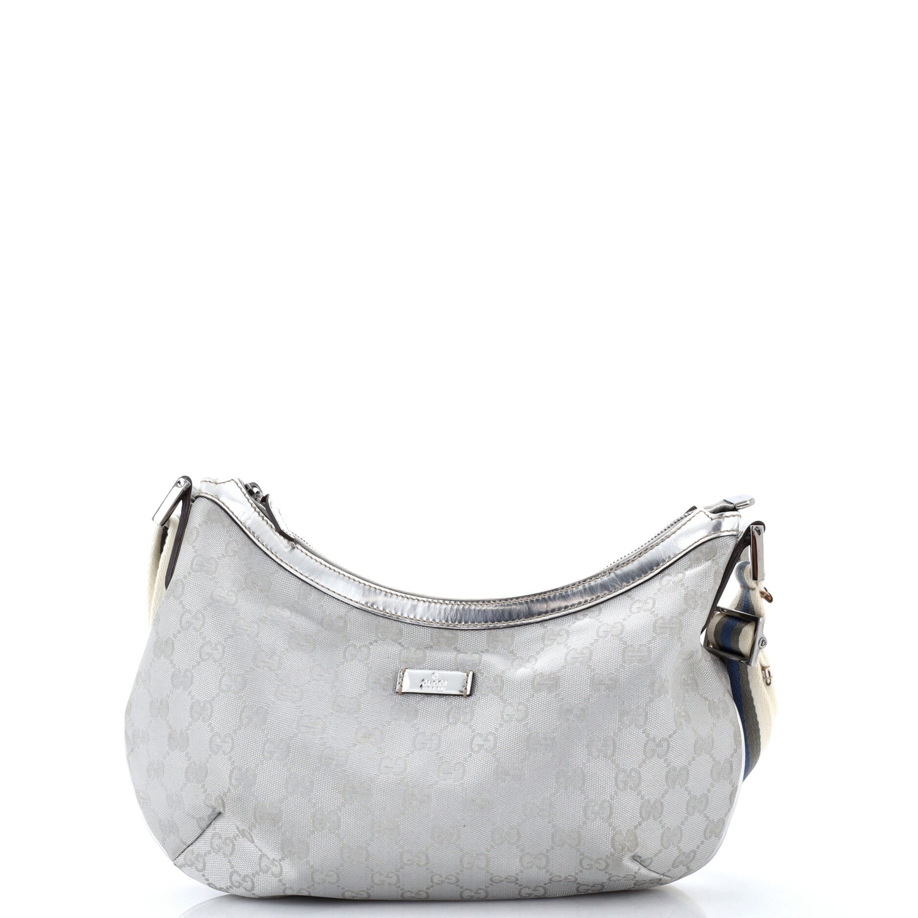 Saddle Zip Messenger Bag GG Canvas with Leather Medium