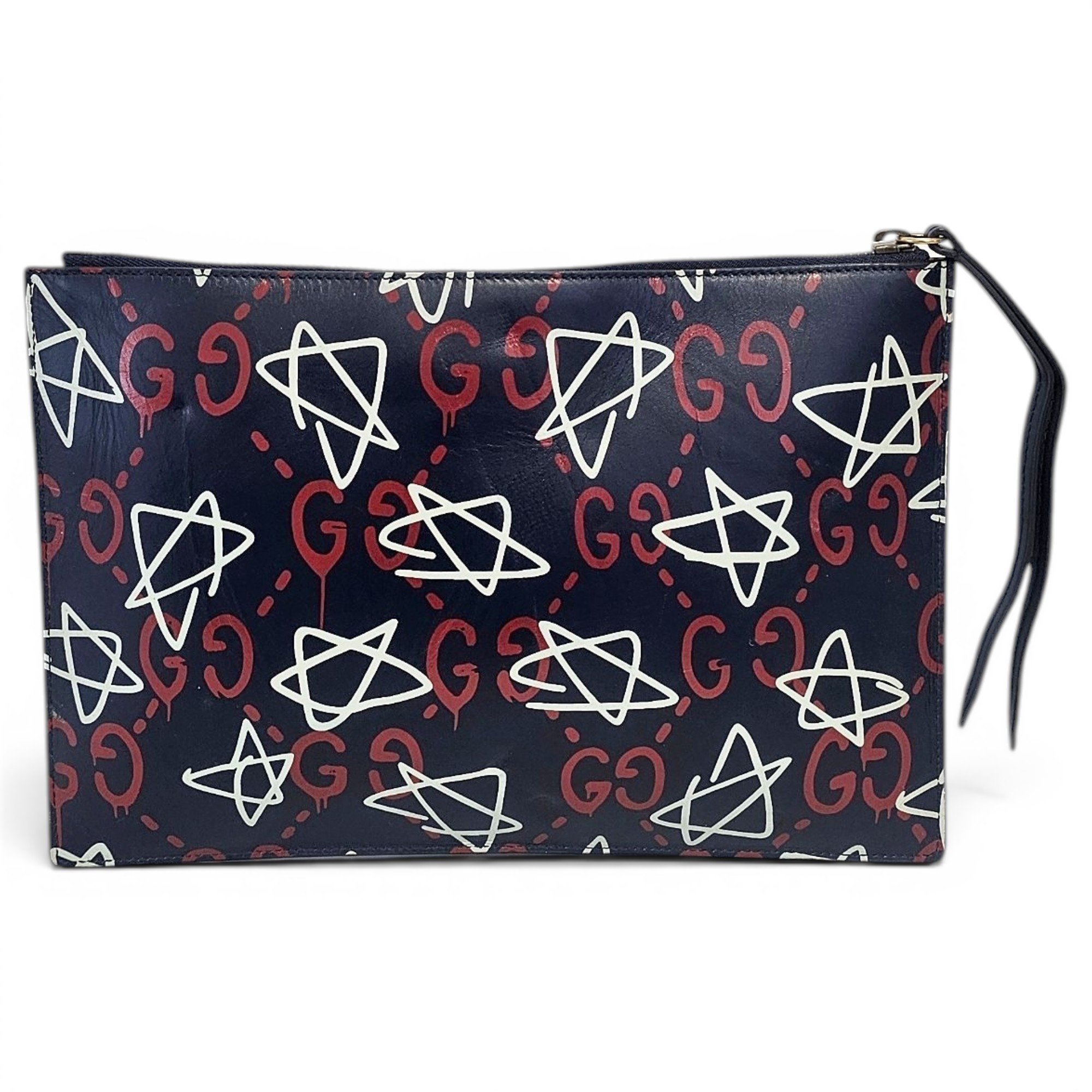 Leather clutch bag