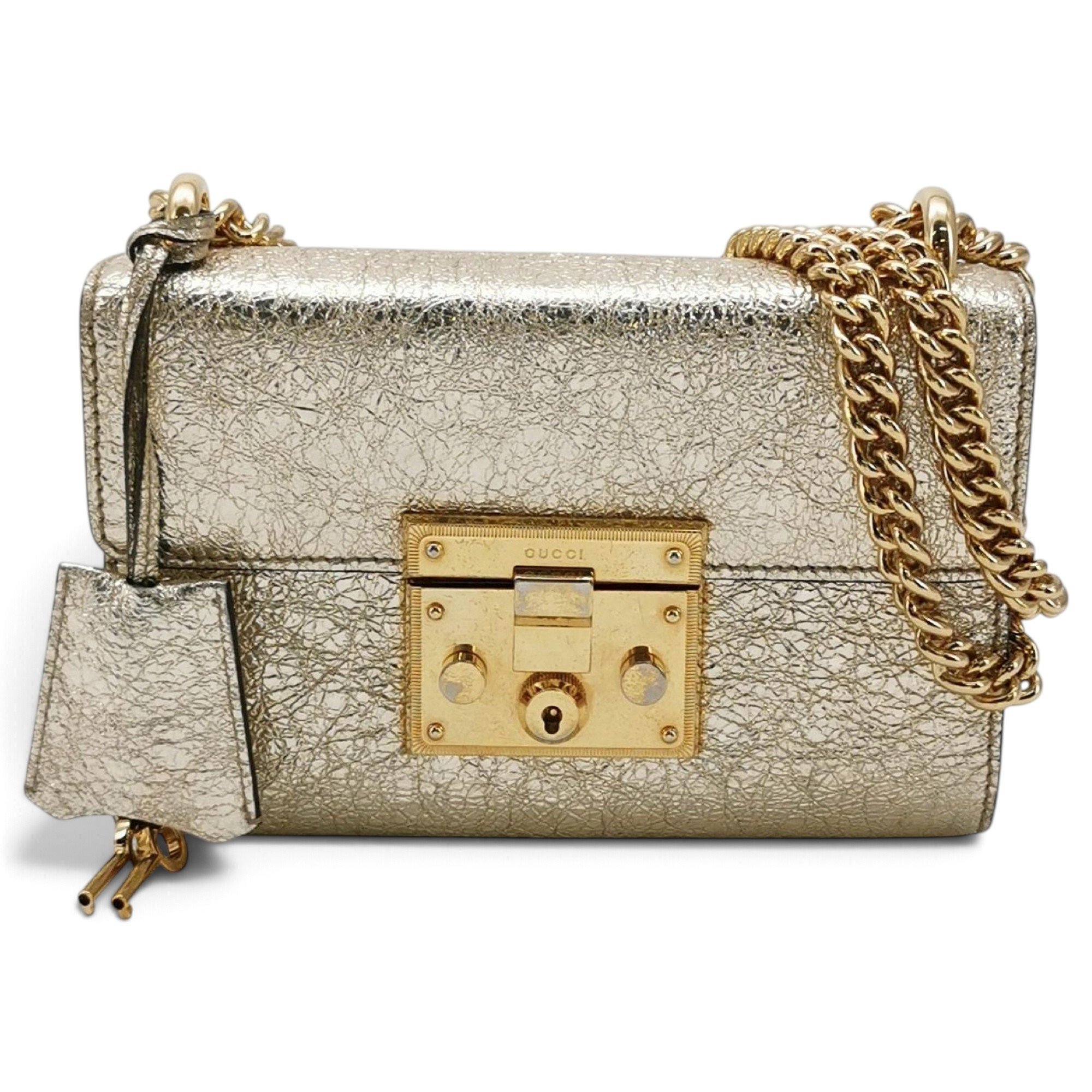 Padlock leather handbag