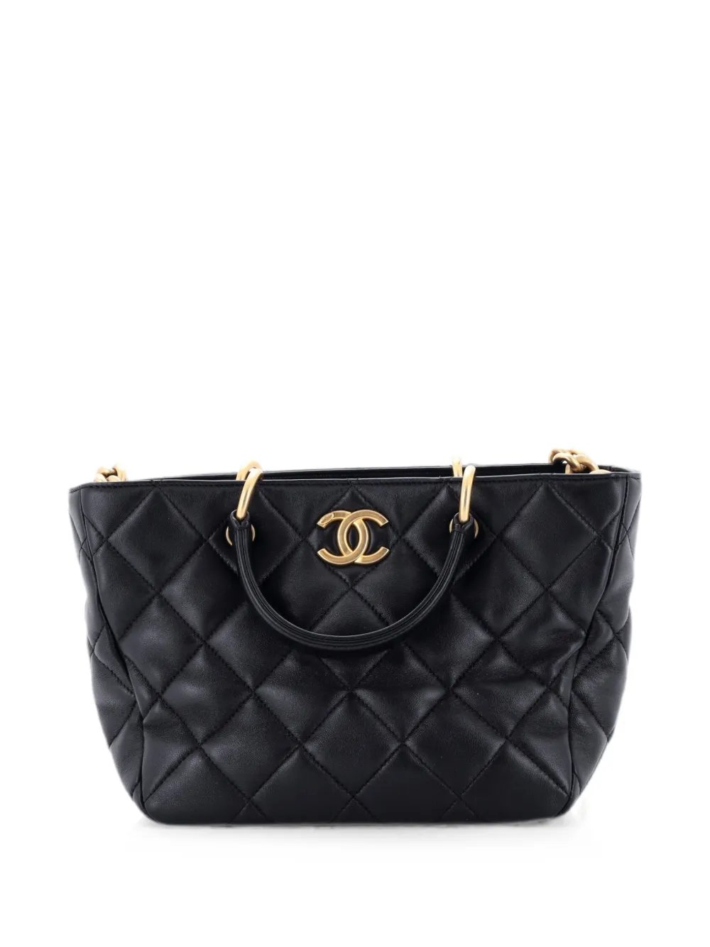 CC Top Handle Chain Shopping Quilted Lambskin Small tote bag