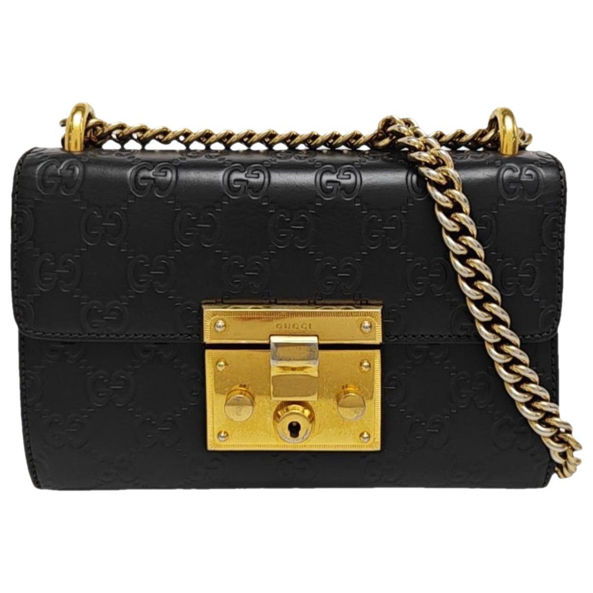 Padlock leather handbag