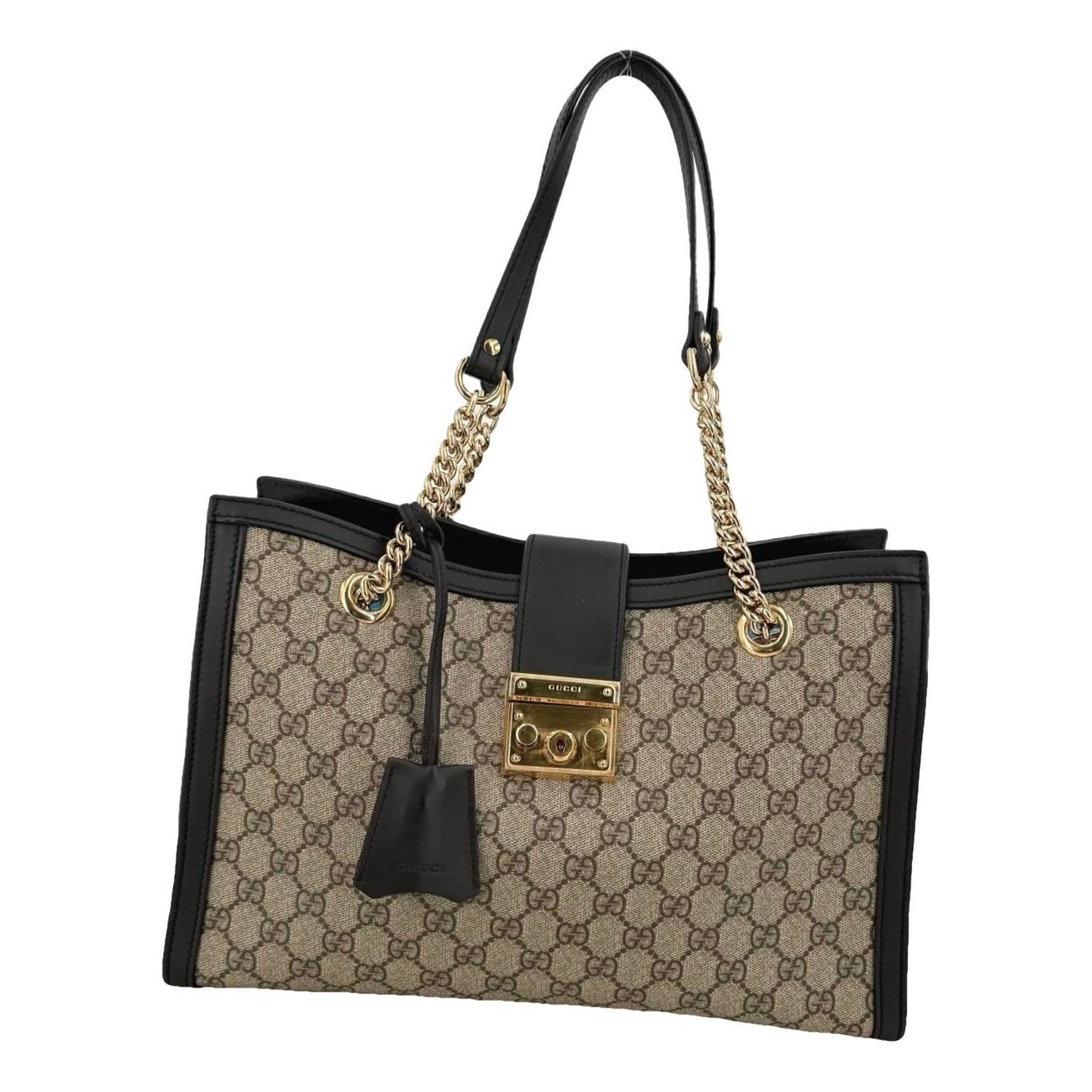 Padlock leather handbag