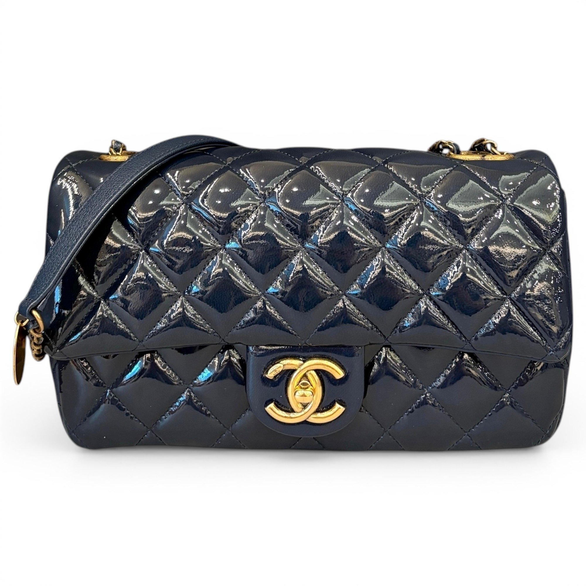 Patent leather handbag