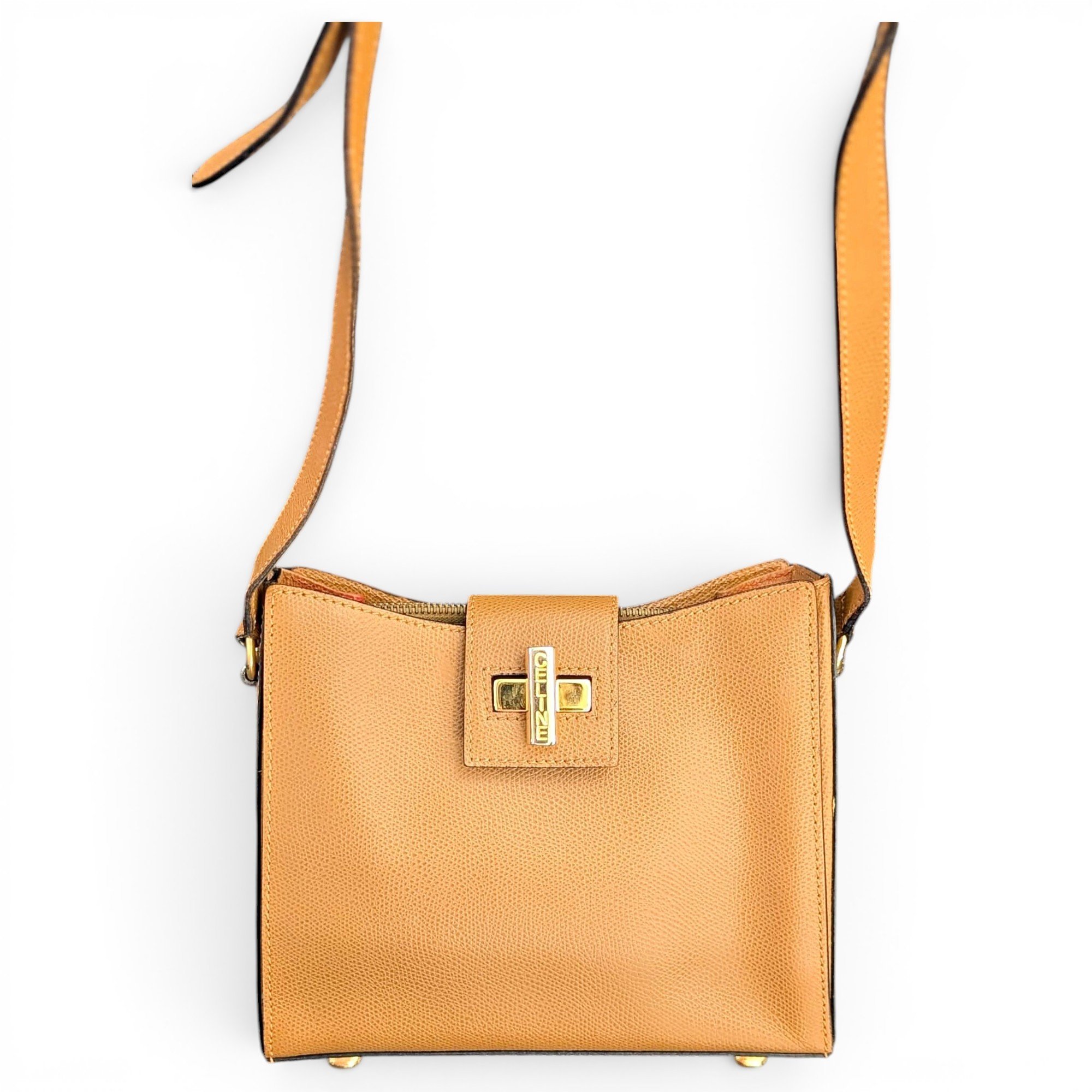 Clasp leather crossbody bag