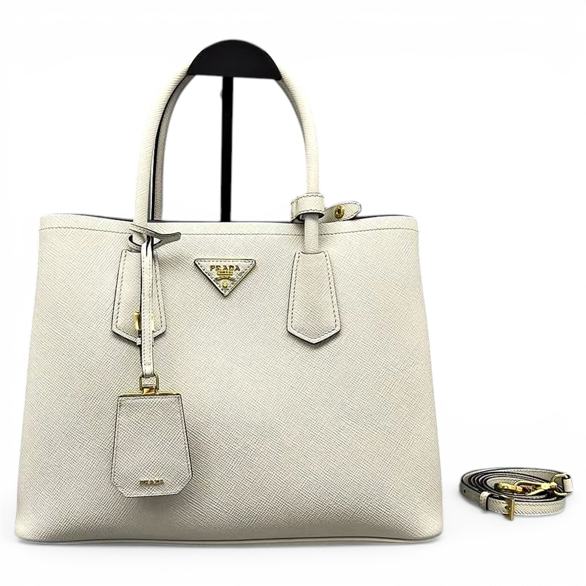 Double leather handbag