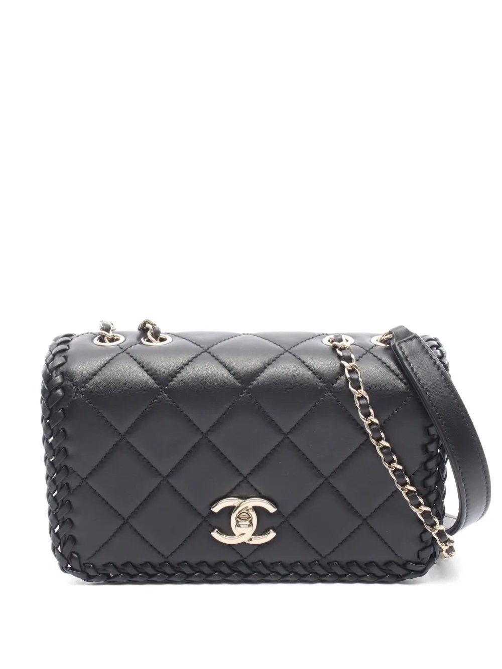 2021 matelassé braided-trim shoulder bag