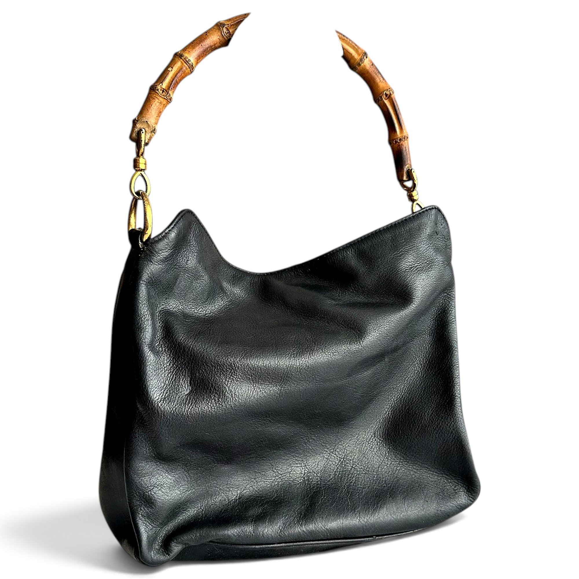 Bamboo Top Handle leather handbag