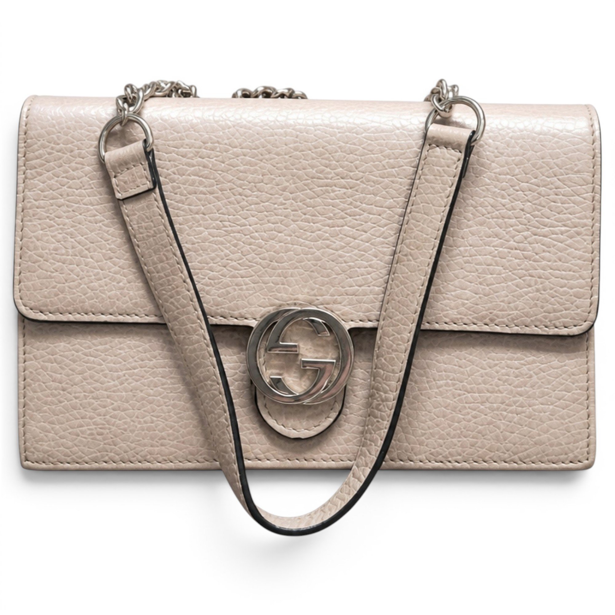 Interlocking leather handbag