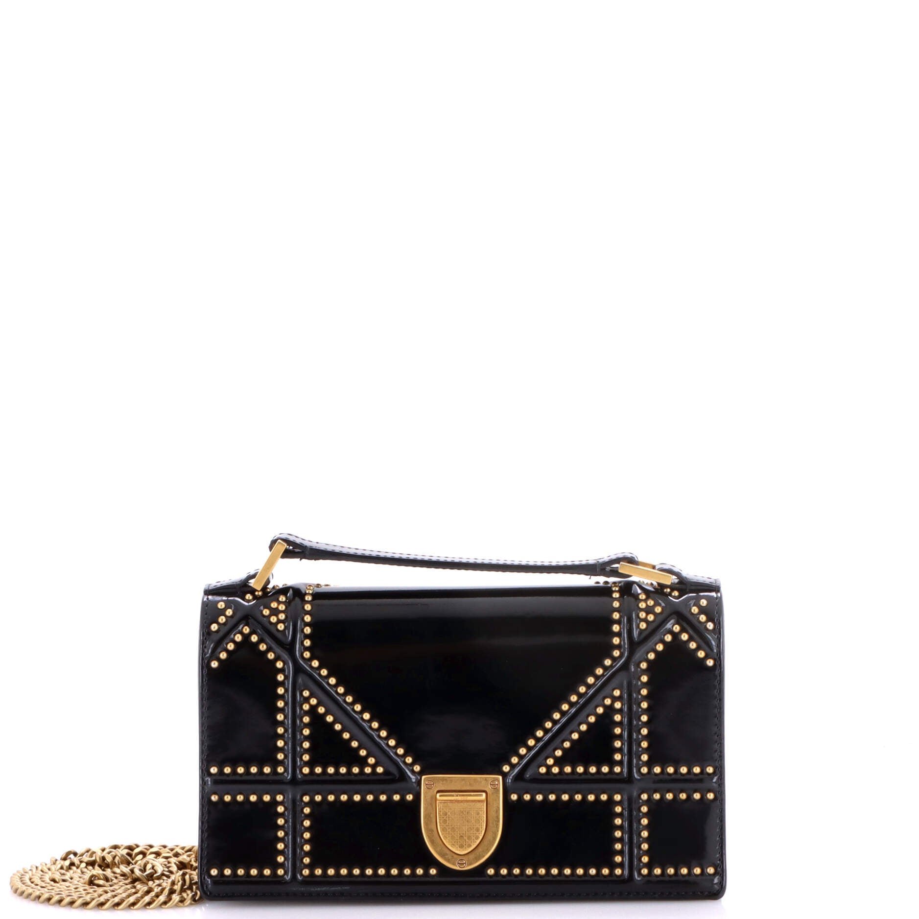 Diorama Chain Flap Clutch Studded Patent