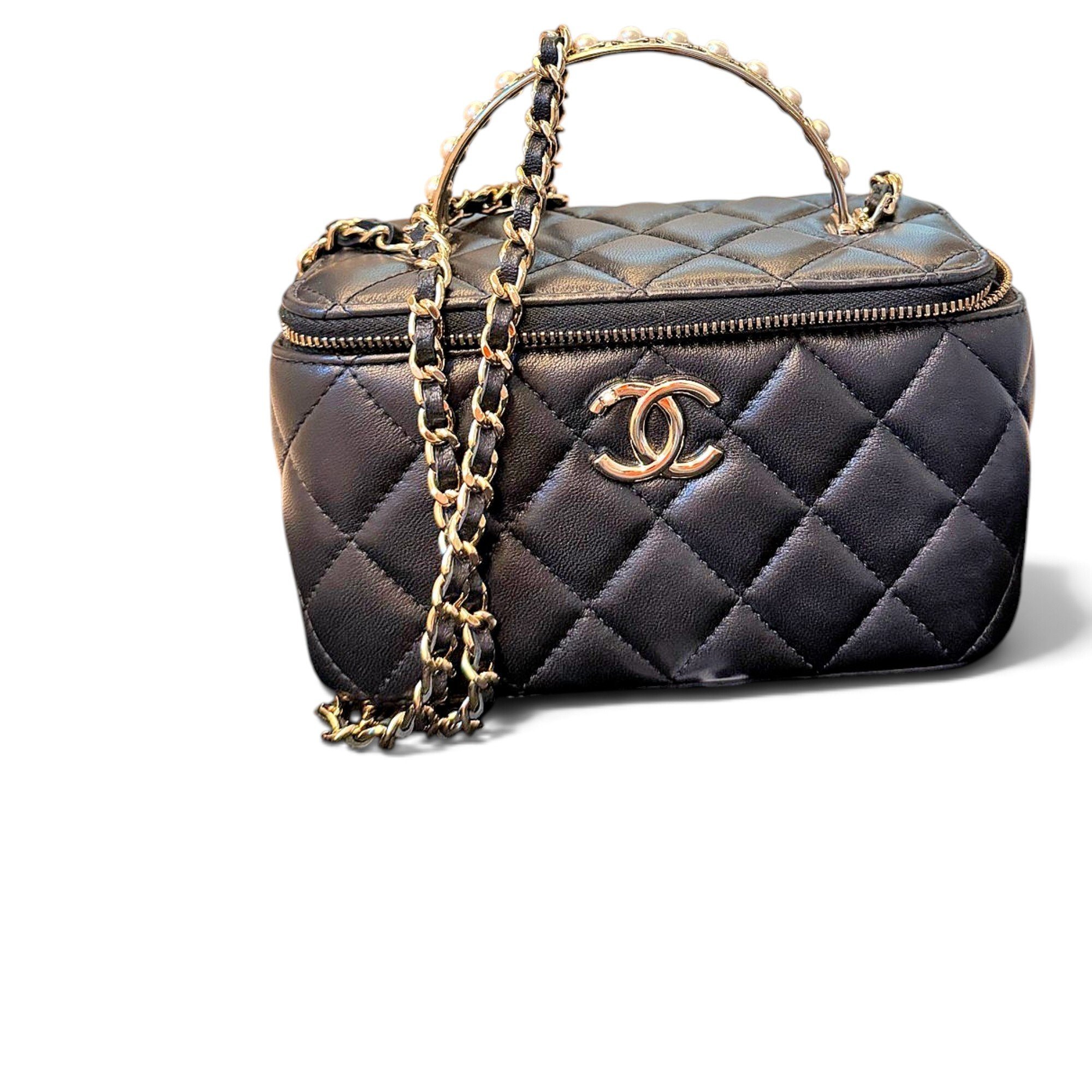 Vanity leather handbag